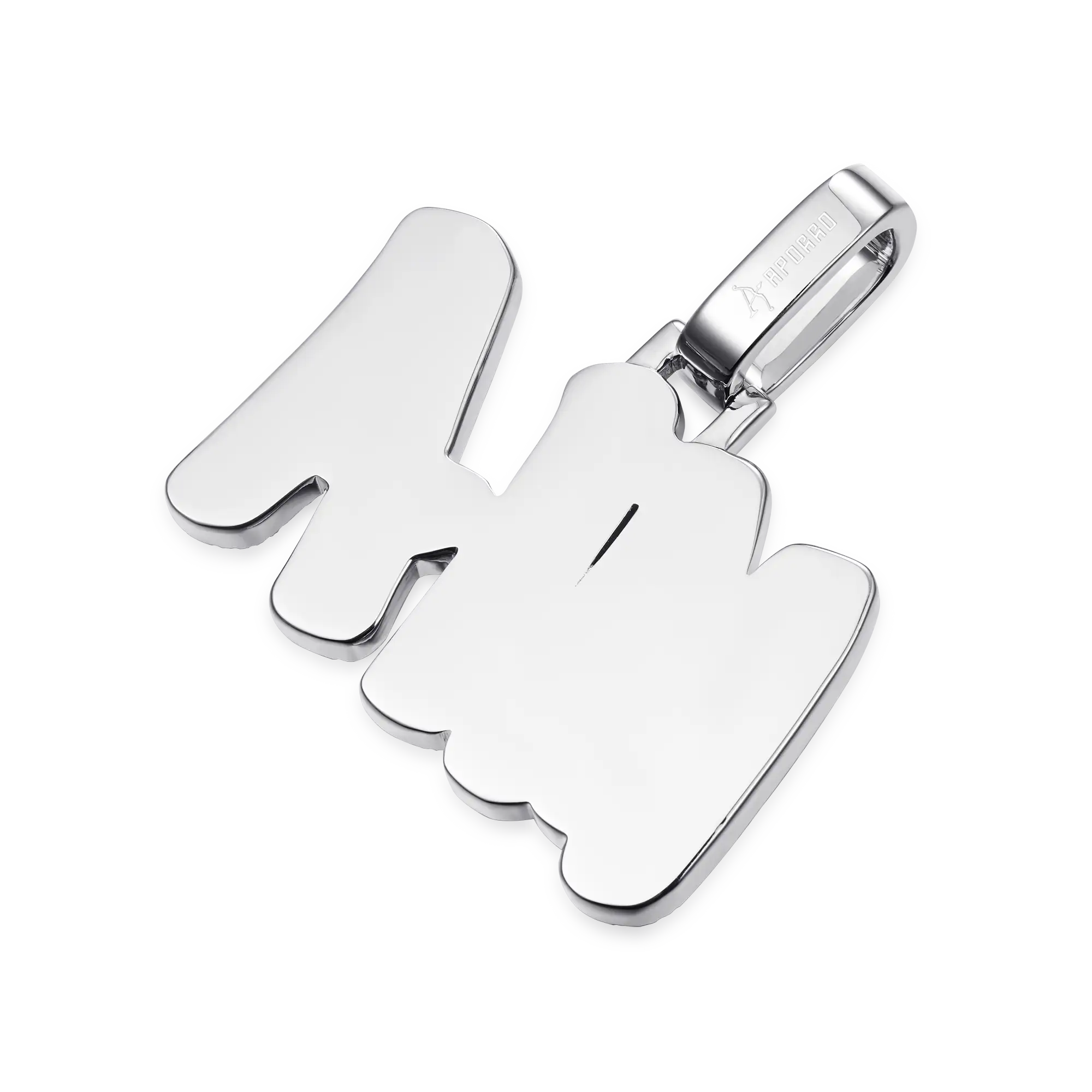 Custom Emerald Cut Romantic Font Pendant - Image 5