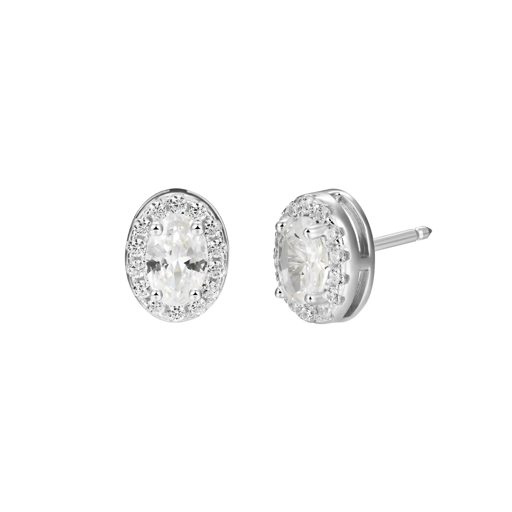 Custom Halo Moissanite Stud Earring - Image 145