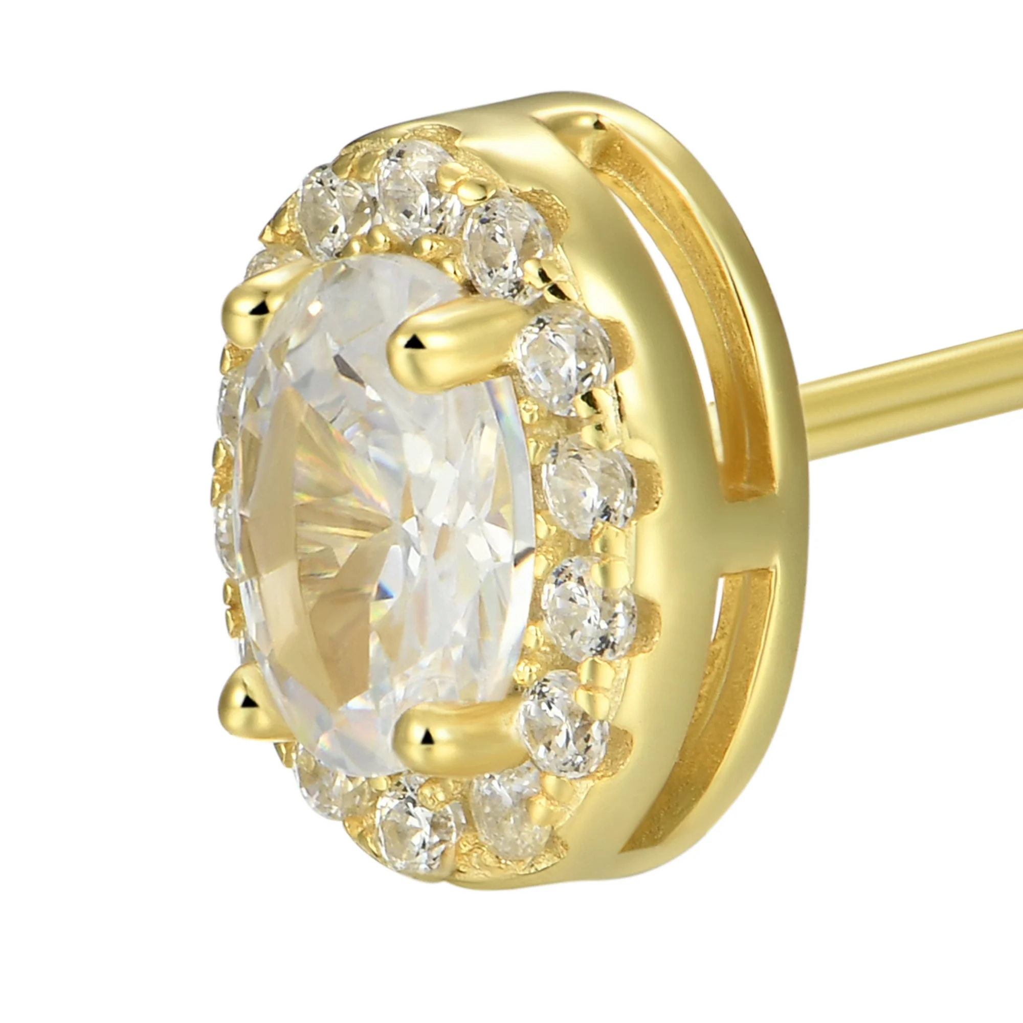 Custom Halo Moissanite Stud Earring - Image 154
