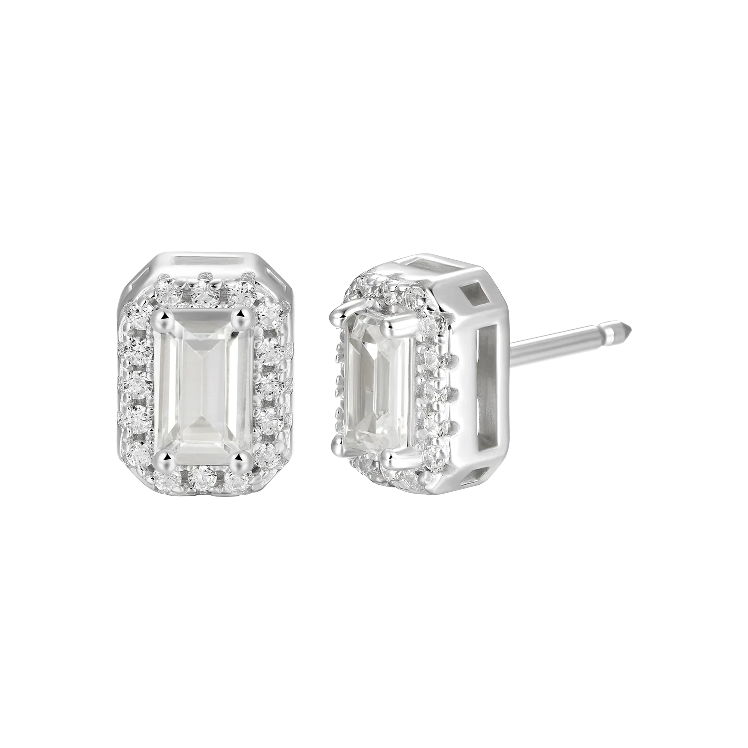 Custom Halo Moissanite Stud Earring - Image 157