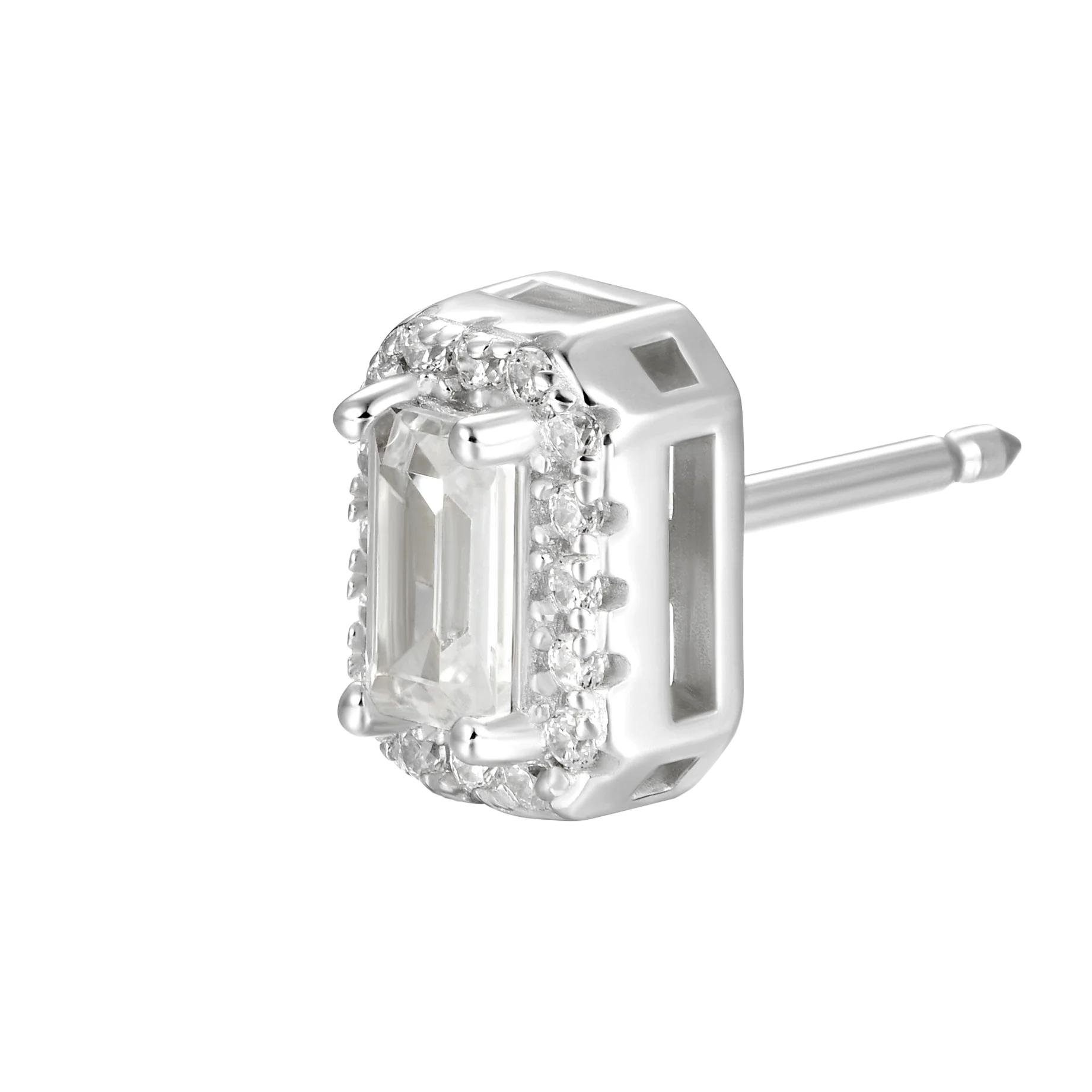 Custom Halo Moissanite Stud Earring - Image 160