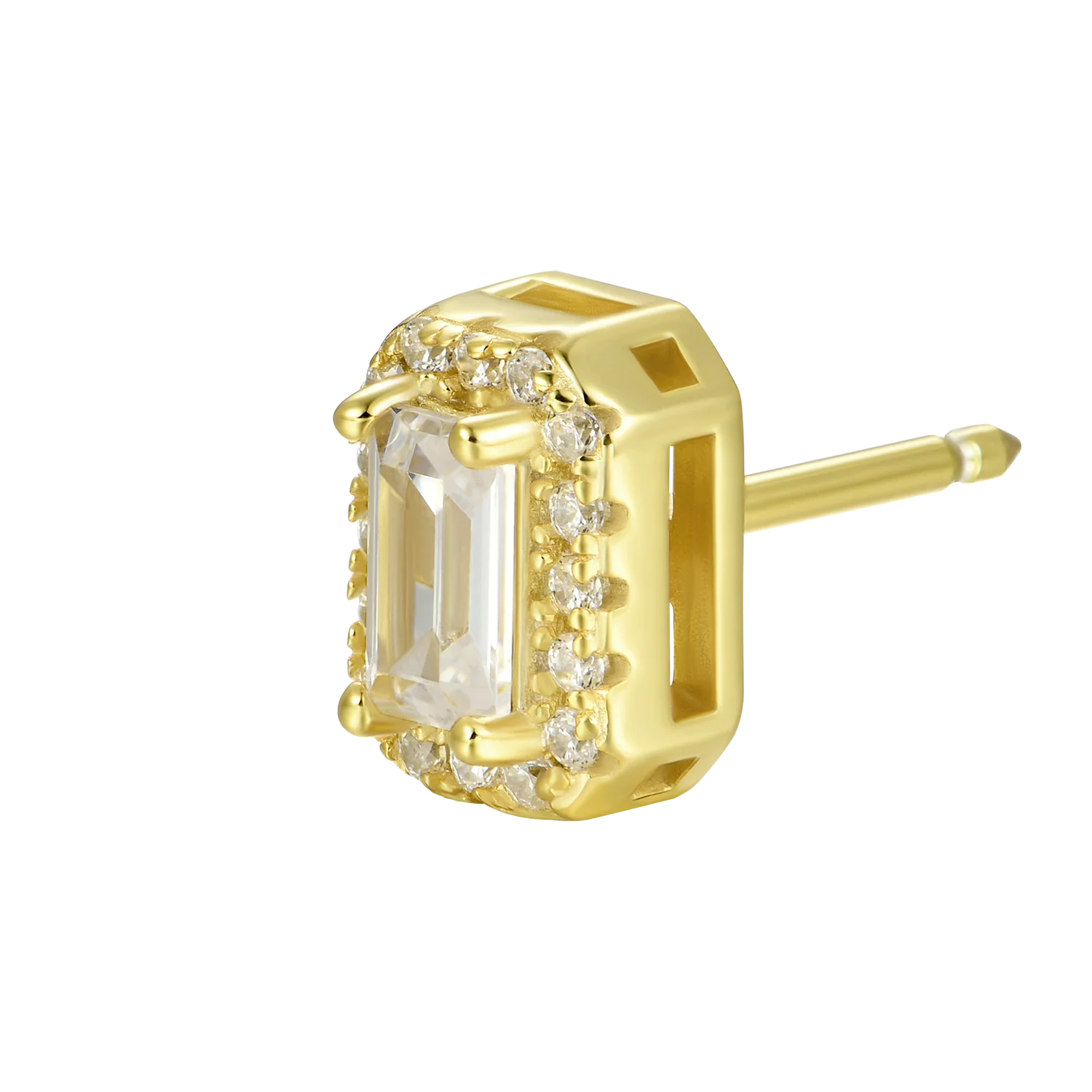 Custom Halo Moissanite Stud Earring - Image 166