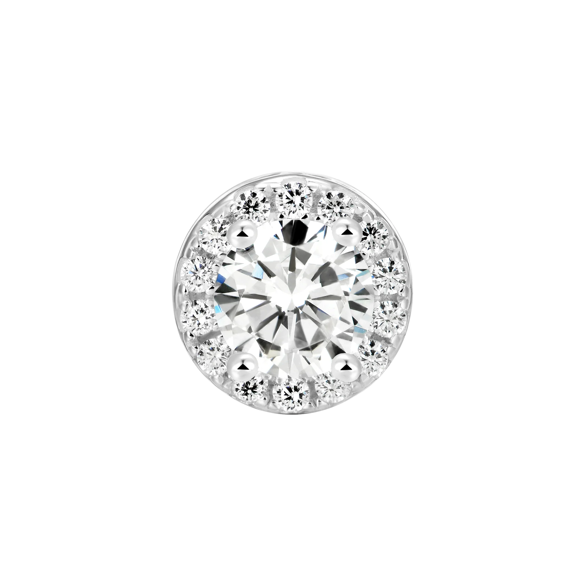 Custom Halo Moissanite Stud Earring - Image 17