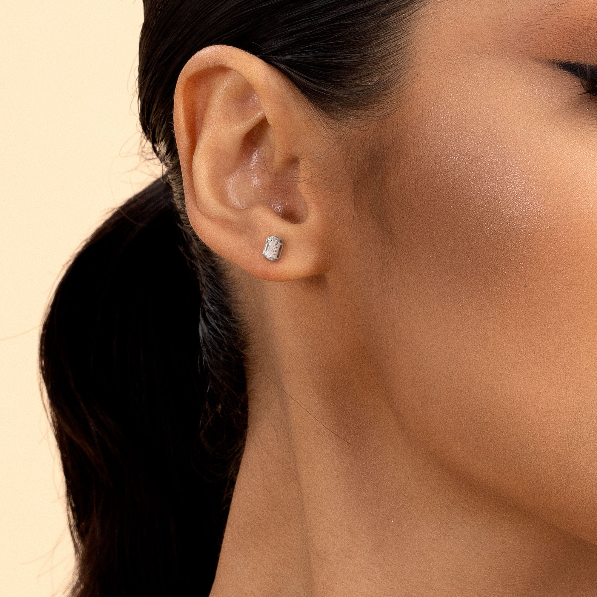Custom Halo Moissanite Stud Earring - Image 171