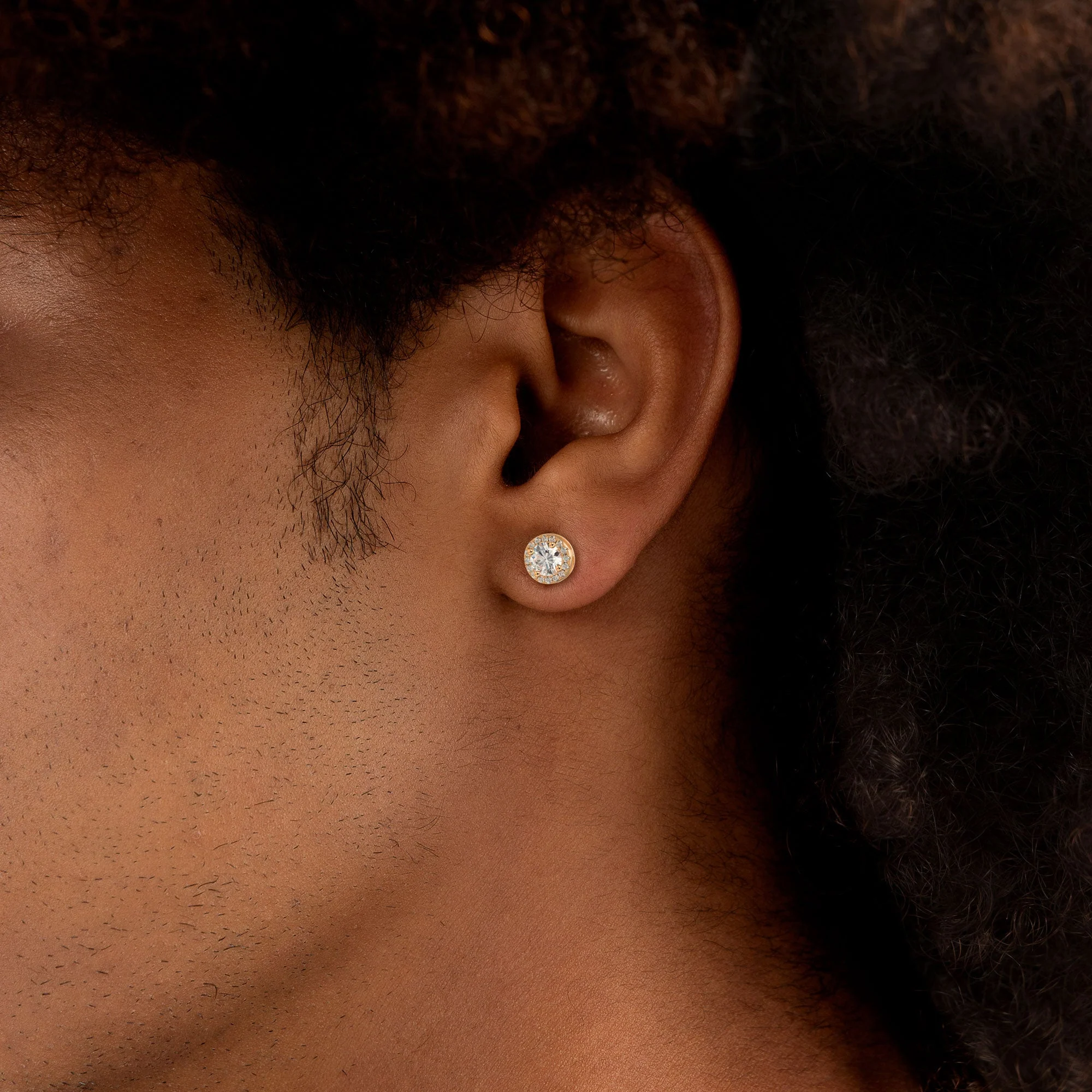 Custom Halo Moissanite Stud Earring - Image 20