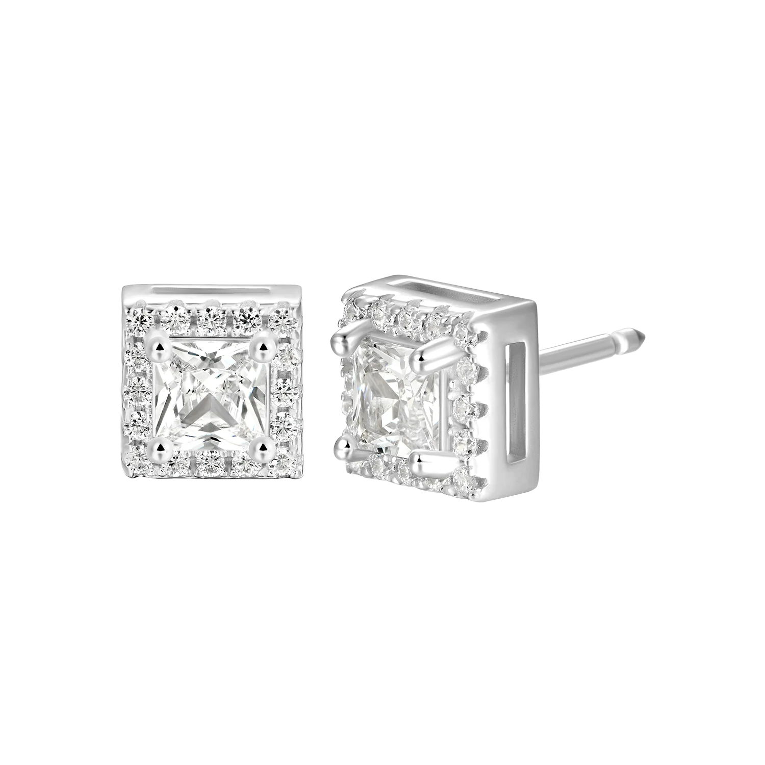 Custom Halo Moissanite Stud Earring - Image 25