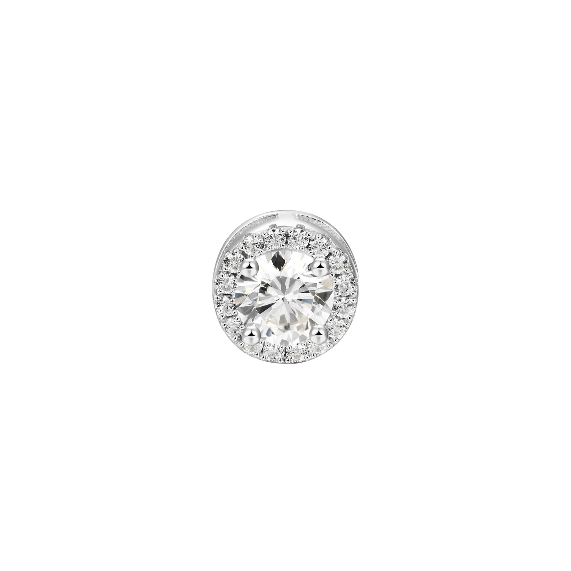 Custom Halo Moissanite Stud Earring - Image 5