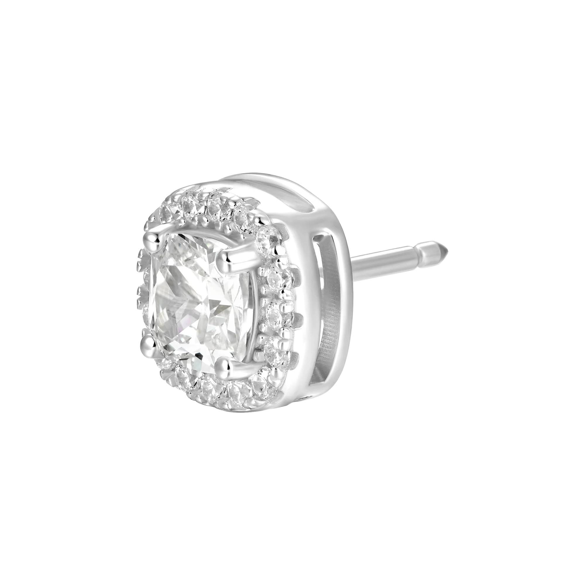 Custom Halo Moissanite Stud Earring - Image 52