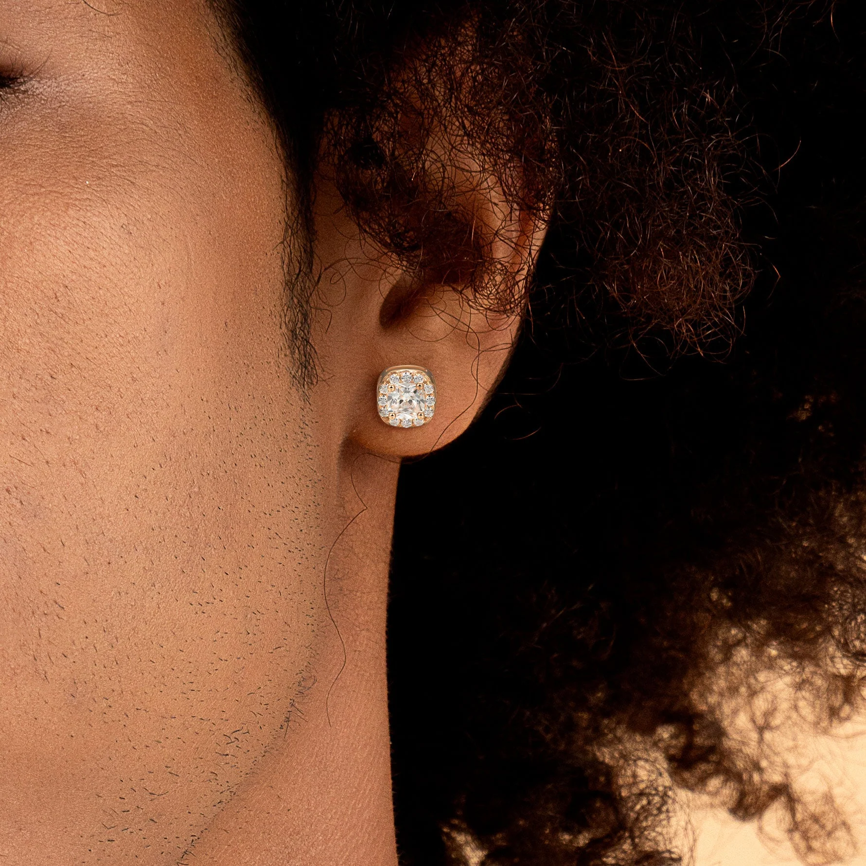 Custom Halo Moissanite Stud Earring - Image 56