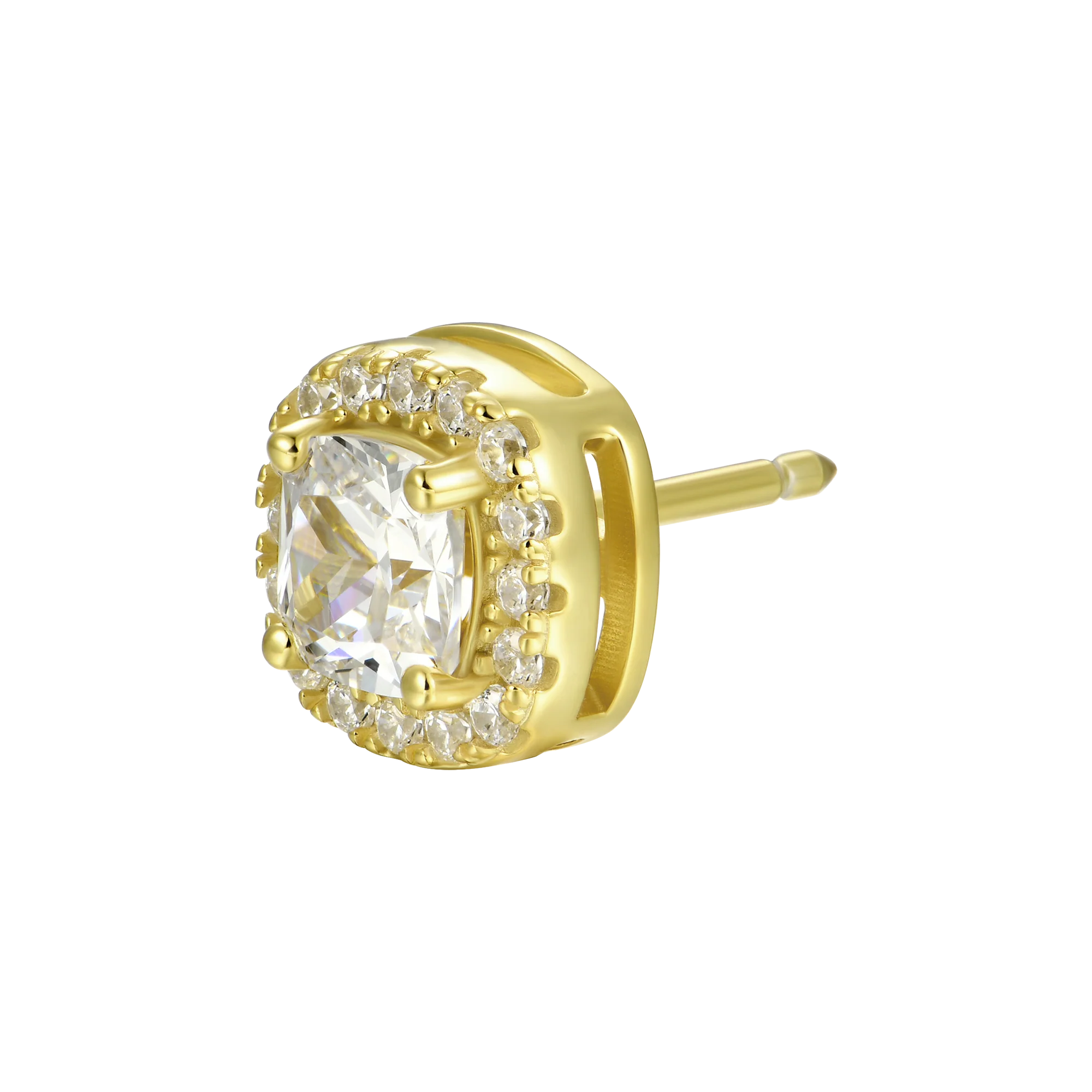 Custom Halo Moissanite Stud Earring - Image 58