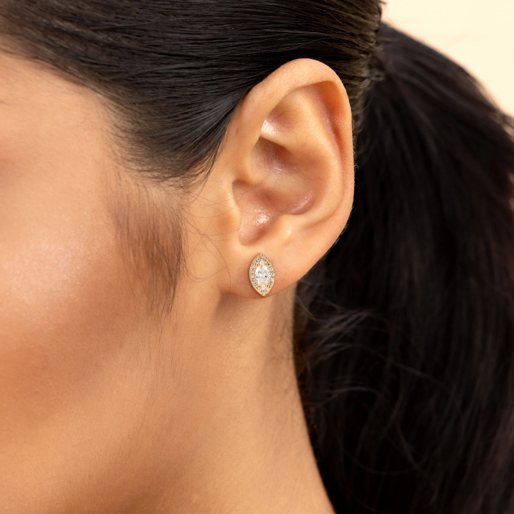 Custom Halo Moissanite Stud Earring - Image 81