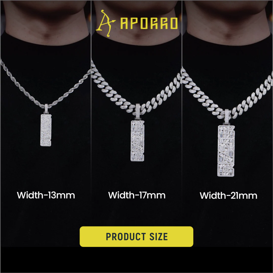Custom Iced Vertical Letter Pendant - Image 2