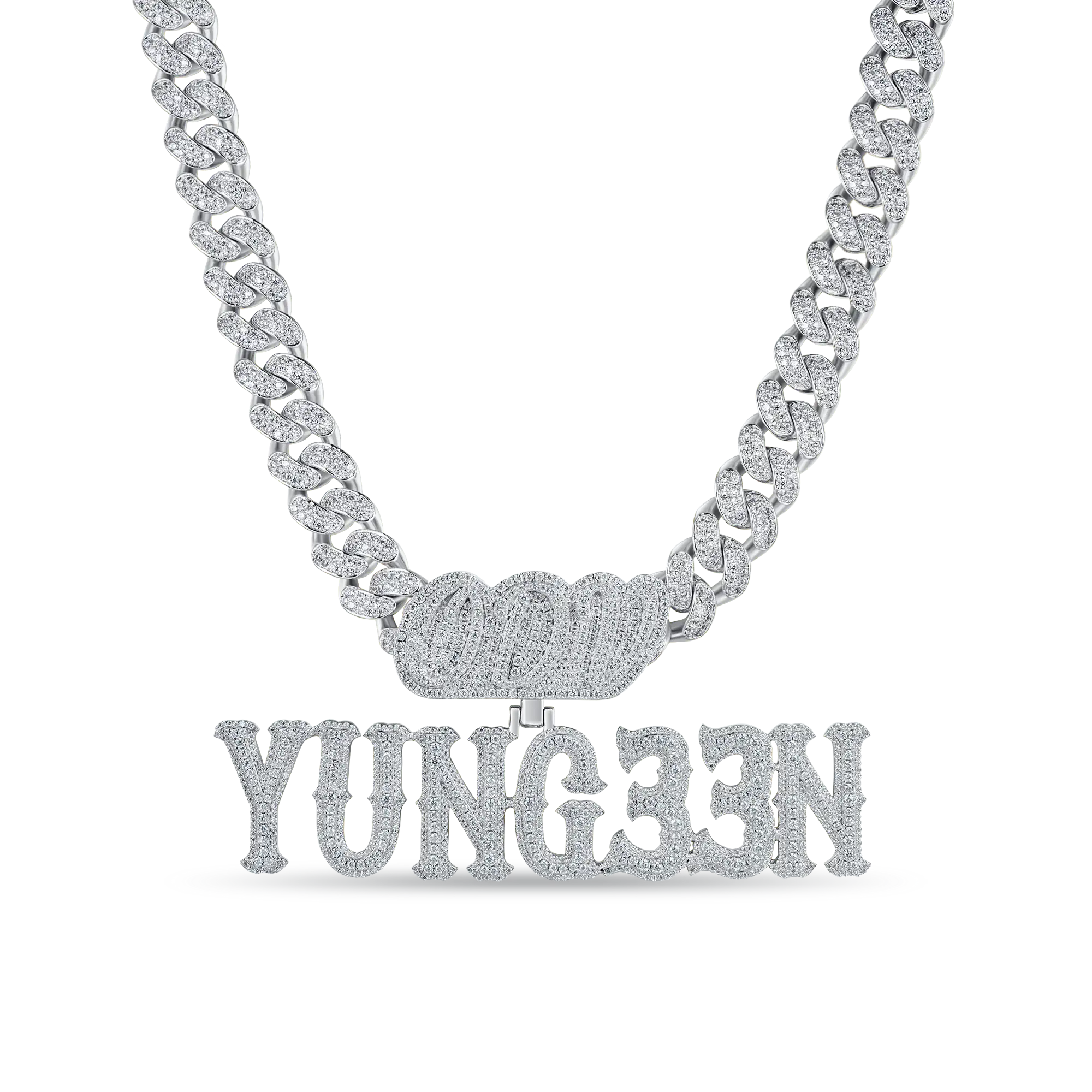 Custom Moissanite Bosox Name Pendant - Image 11