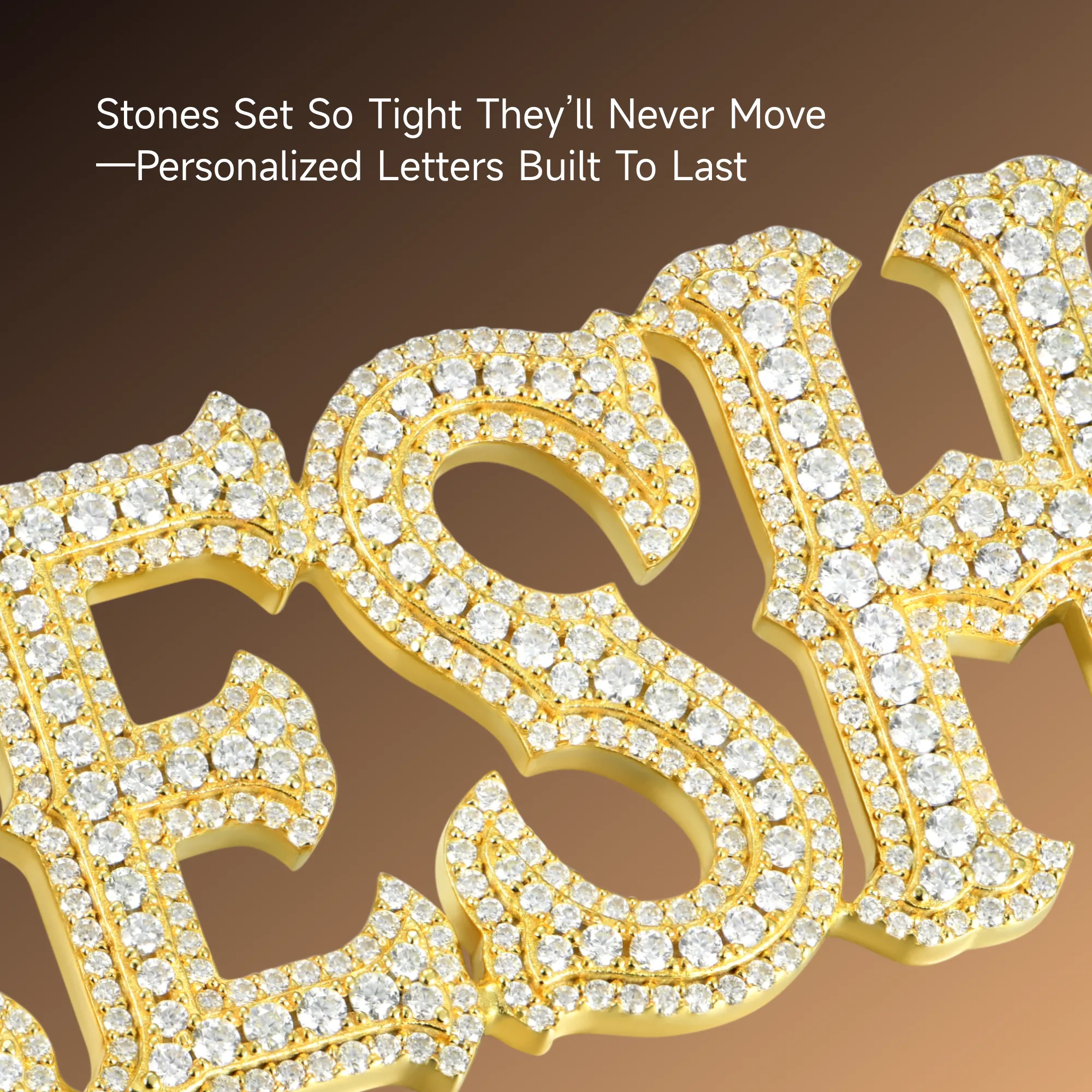 Custom Moissanite Bosox Name Pendant - Image 4