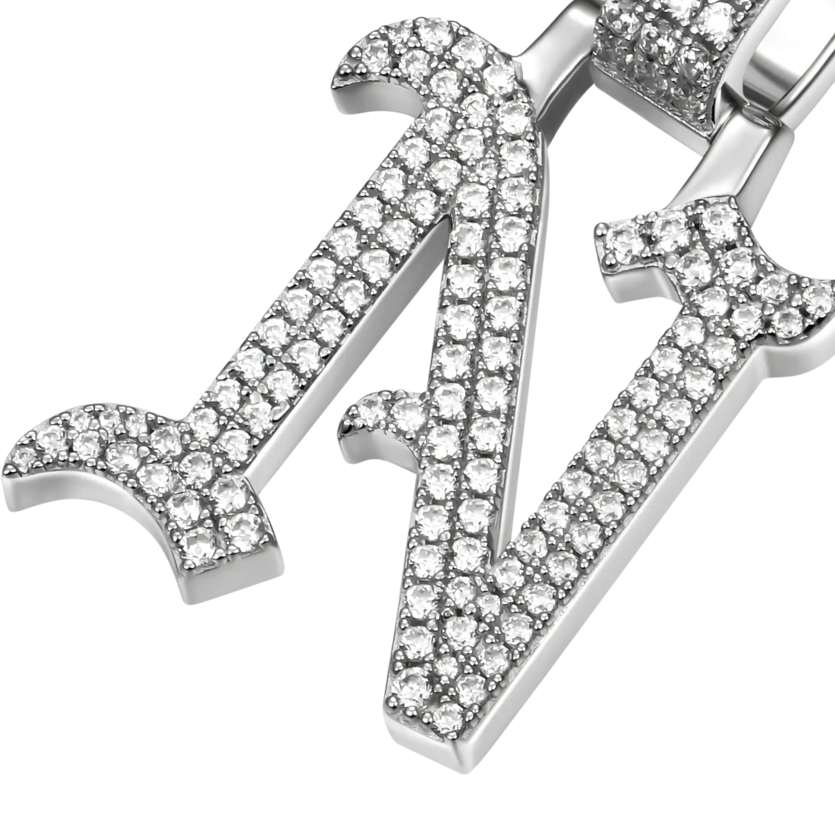 Custom Moissanite Old English Name Pendant - Image 4