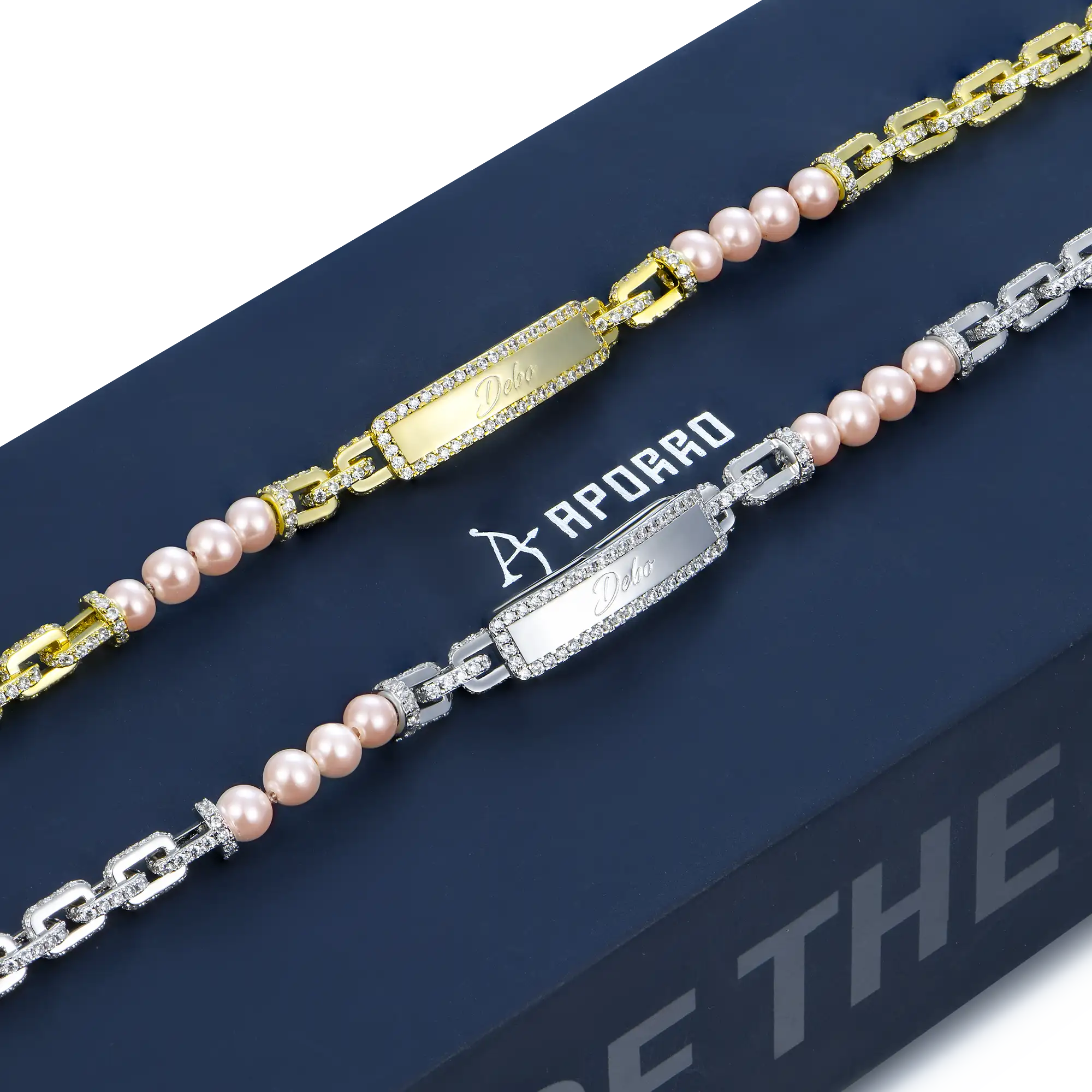 Custom Pearl Name Tag Bracelet - 5mm - Image 21