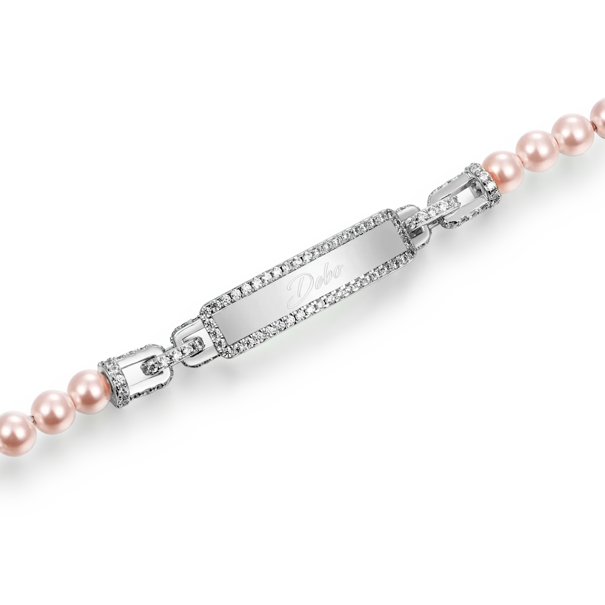 Custom Pearl Name Tag Bracelet - 5mm - Image 7