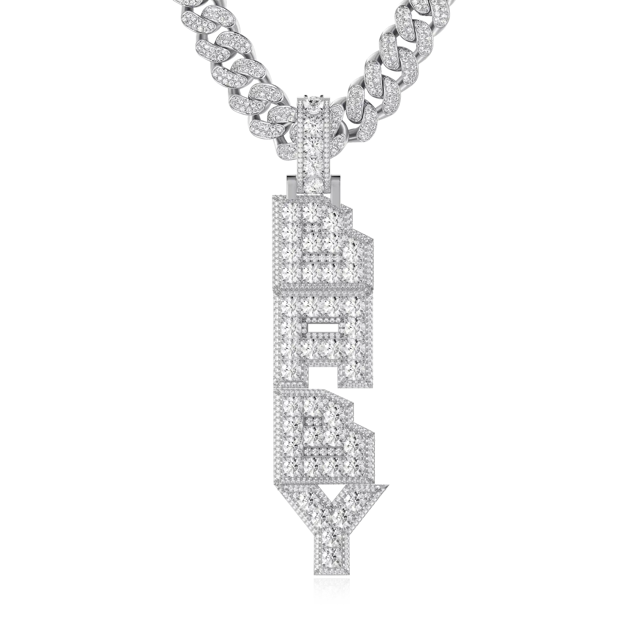 Custom Radiant Layers Vertical Letter Pendant - Image 13