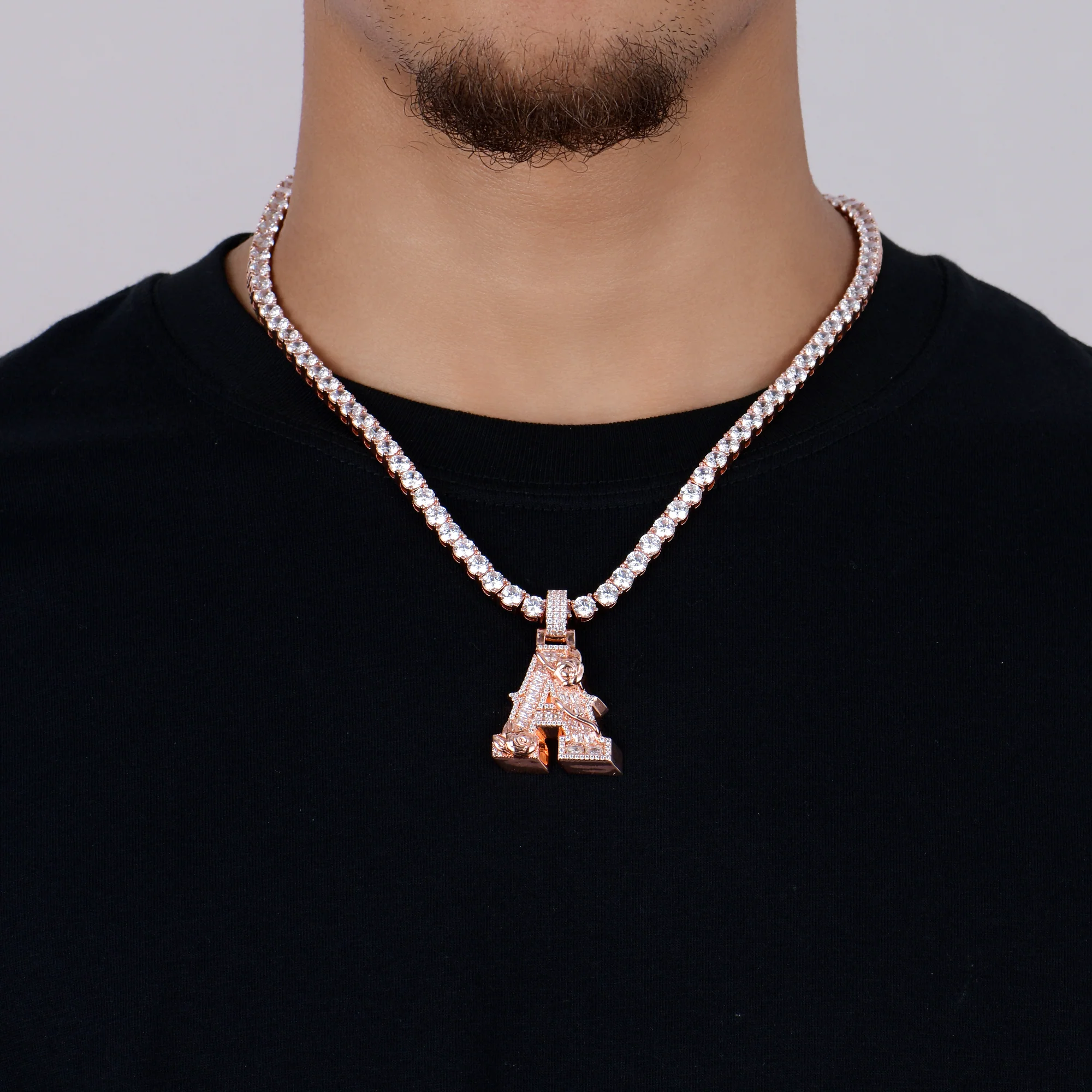Custom Rose Font Pendant - 30mm - Image 2