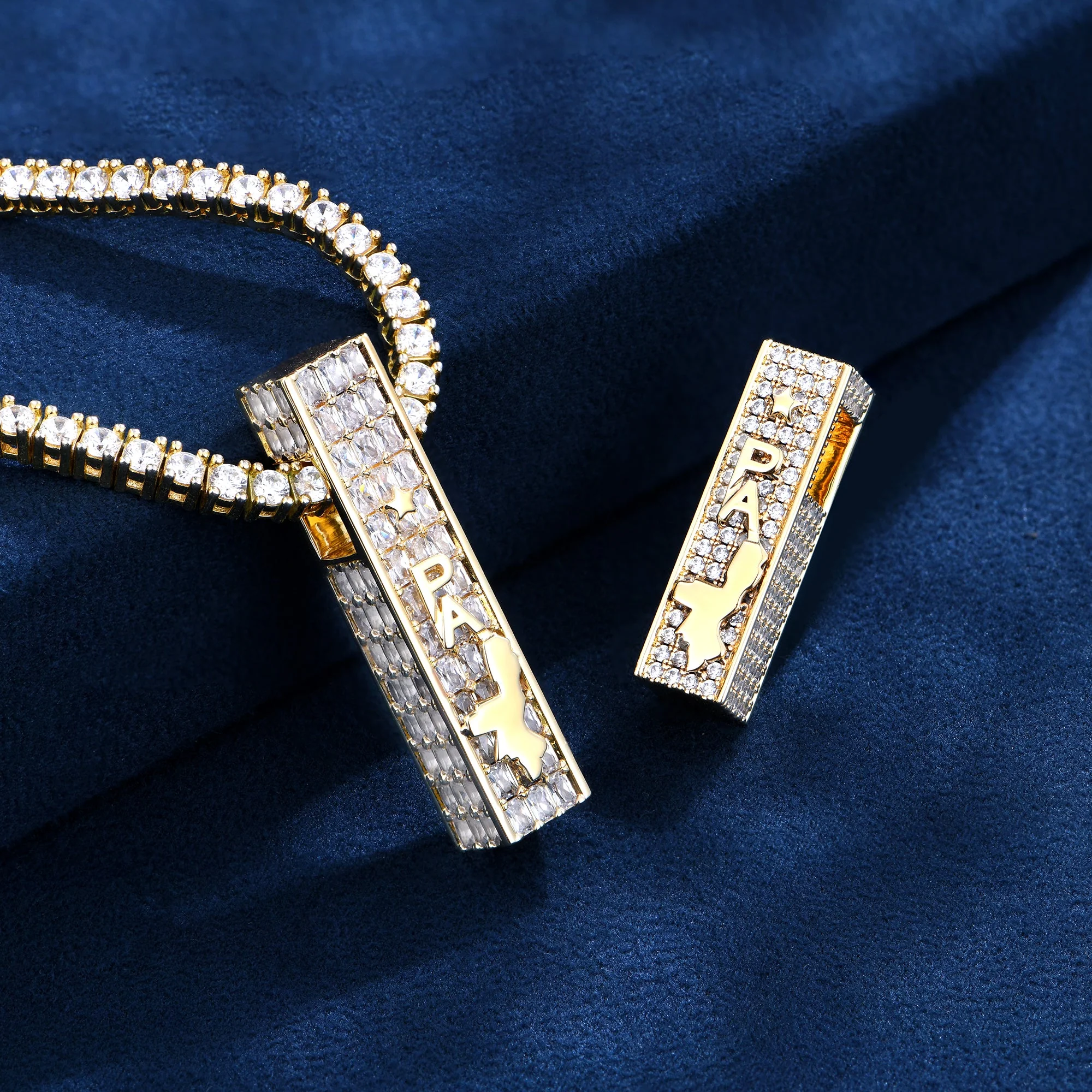 Custom Round Cut Square Pillar Pendant-30mm - Image 3