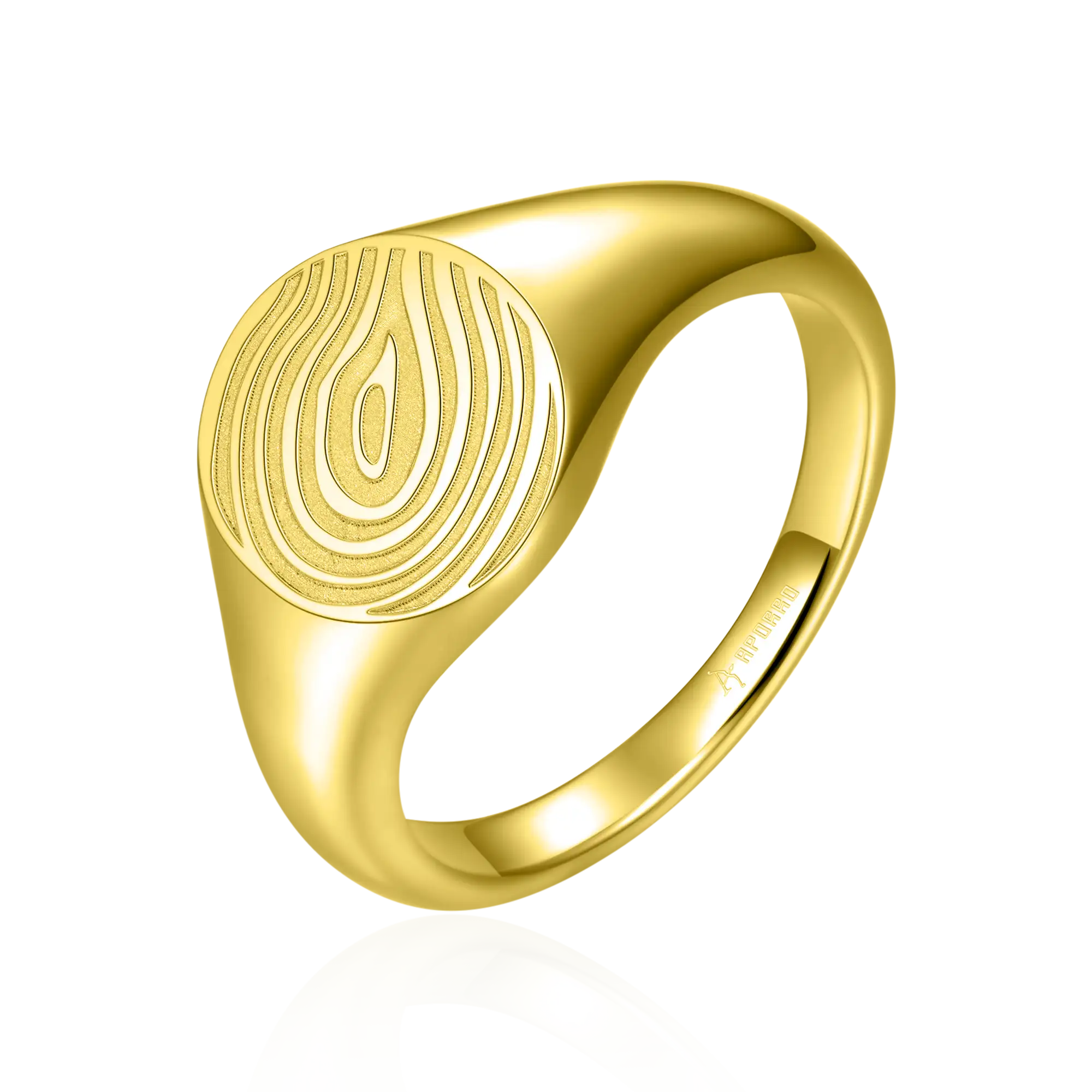Custom Oval Signet Ring - Fingerprint - Image 6