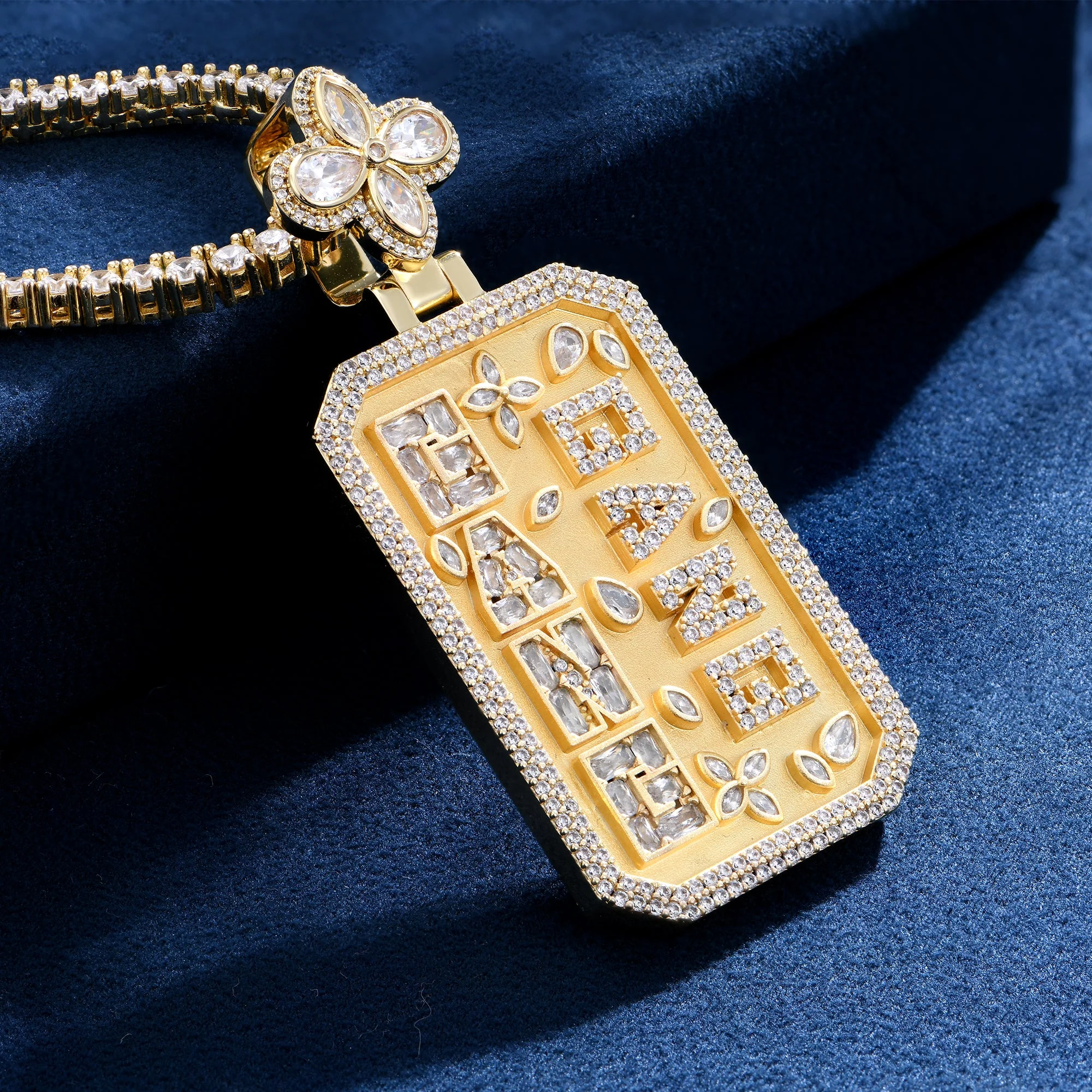 Custom Special Cut Letter Square Pendant - Image 3