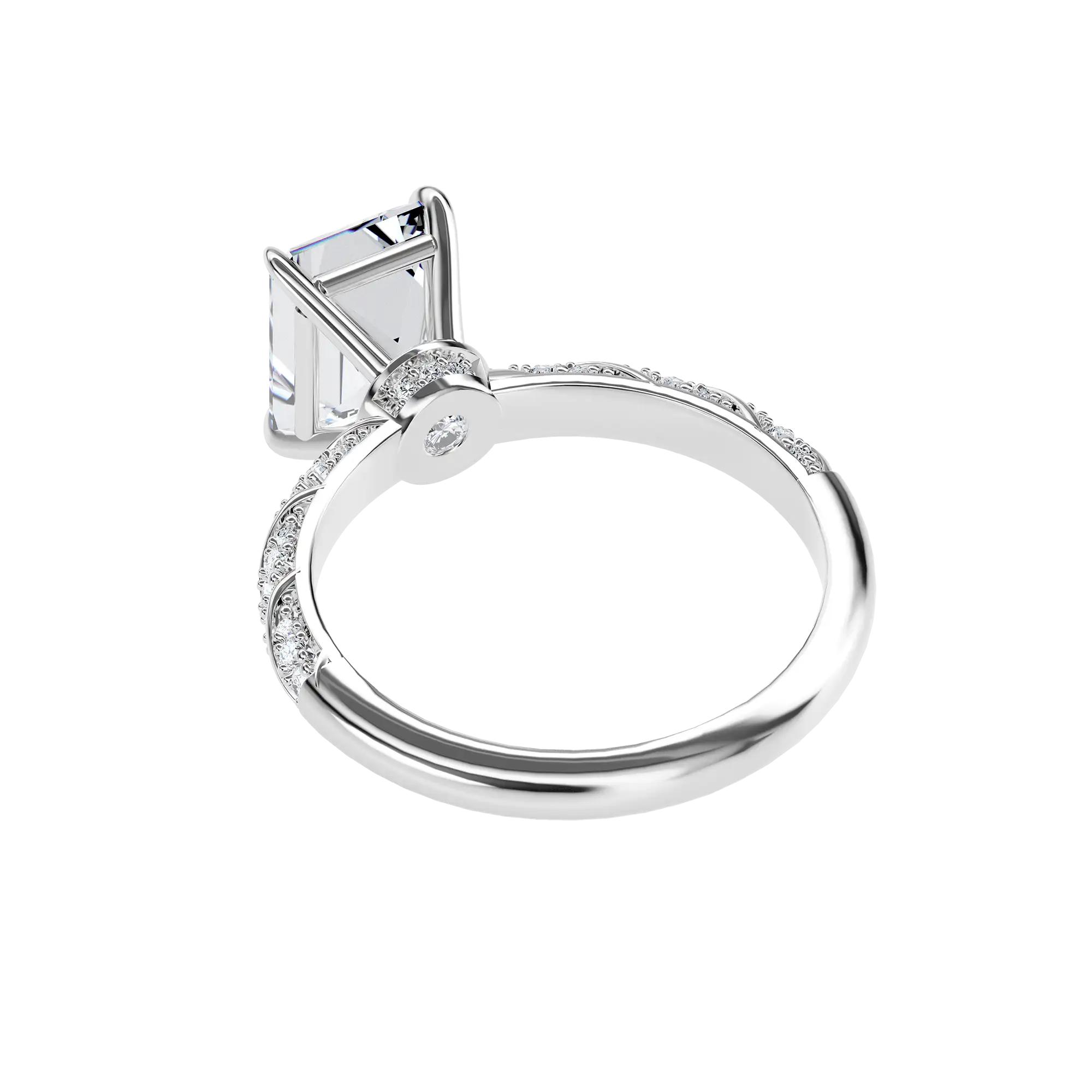 Emerald Cut Diamond Rope Engagement Ring - Image 6