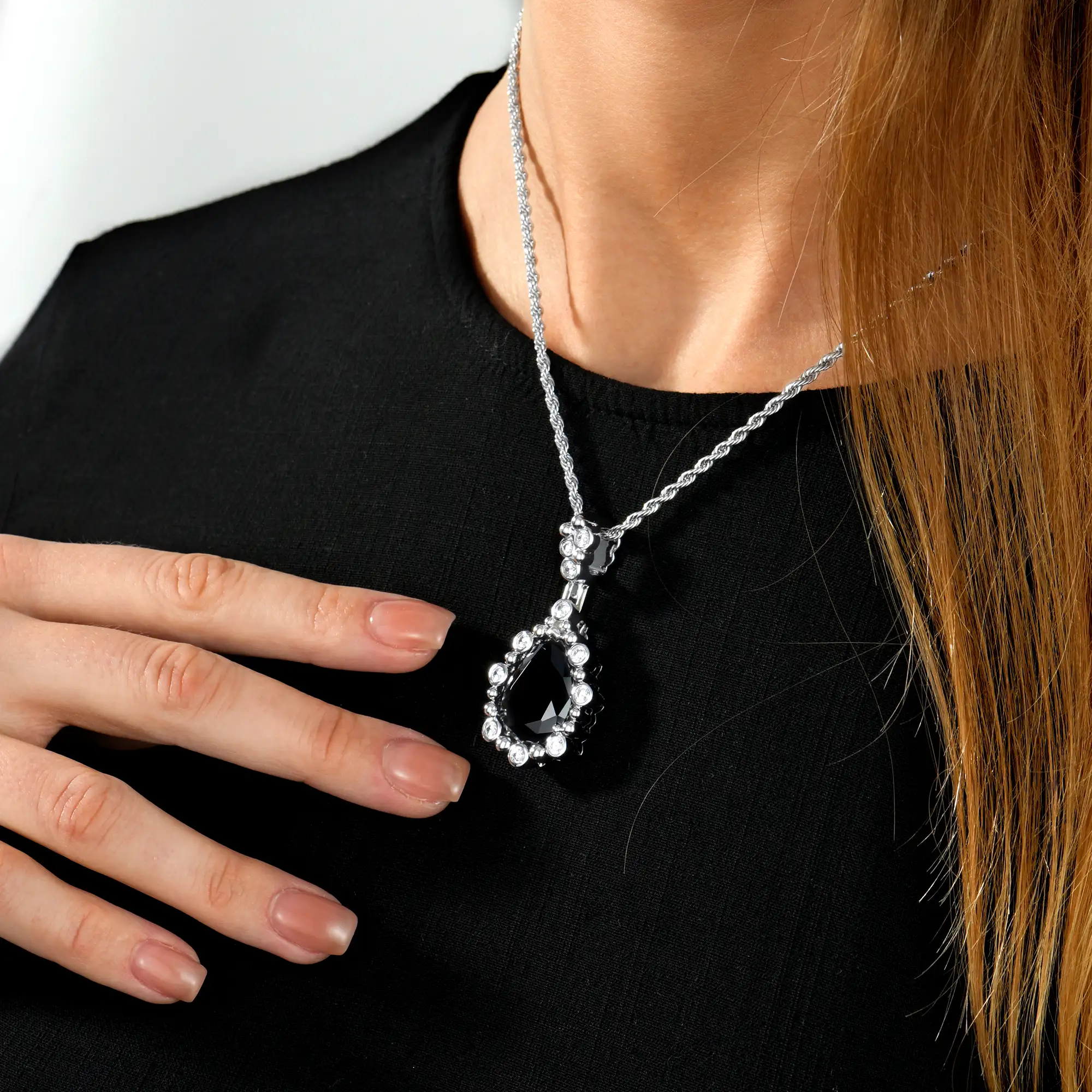 Enigma Black Teardrop Pendant - Image 3