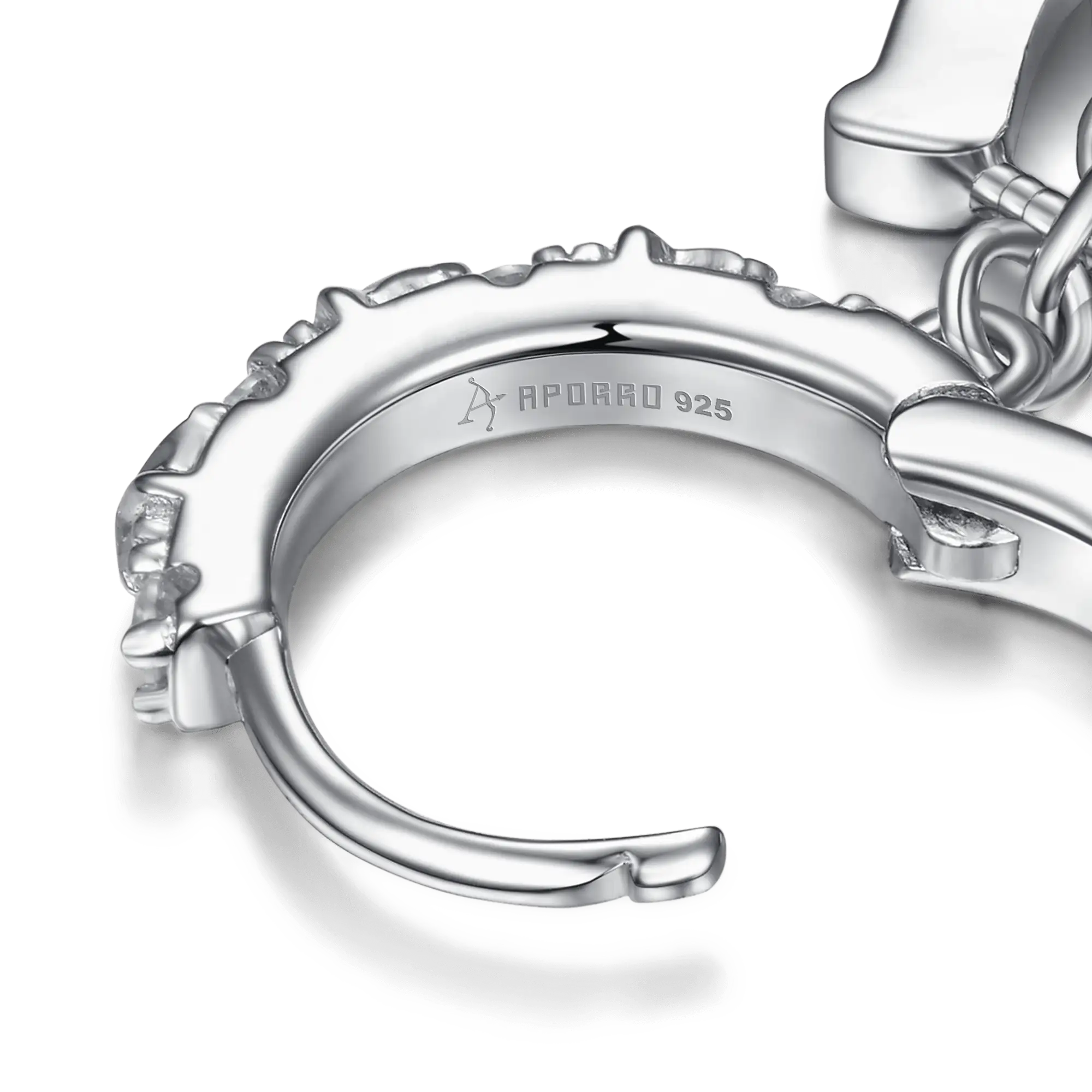 Moissanite S925 Flashing Horseshoe Dangly Earring - Image 6