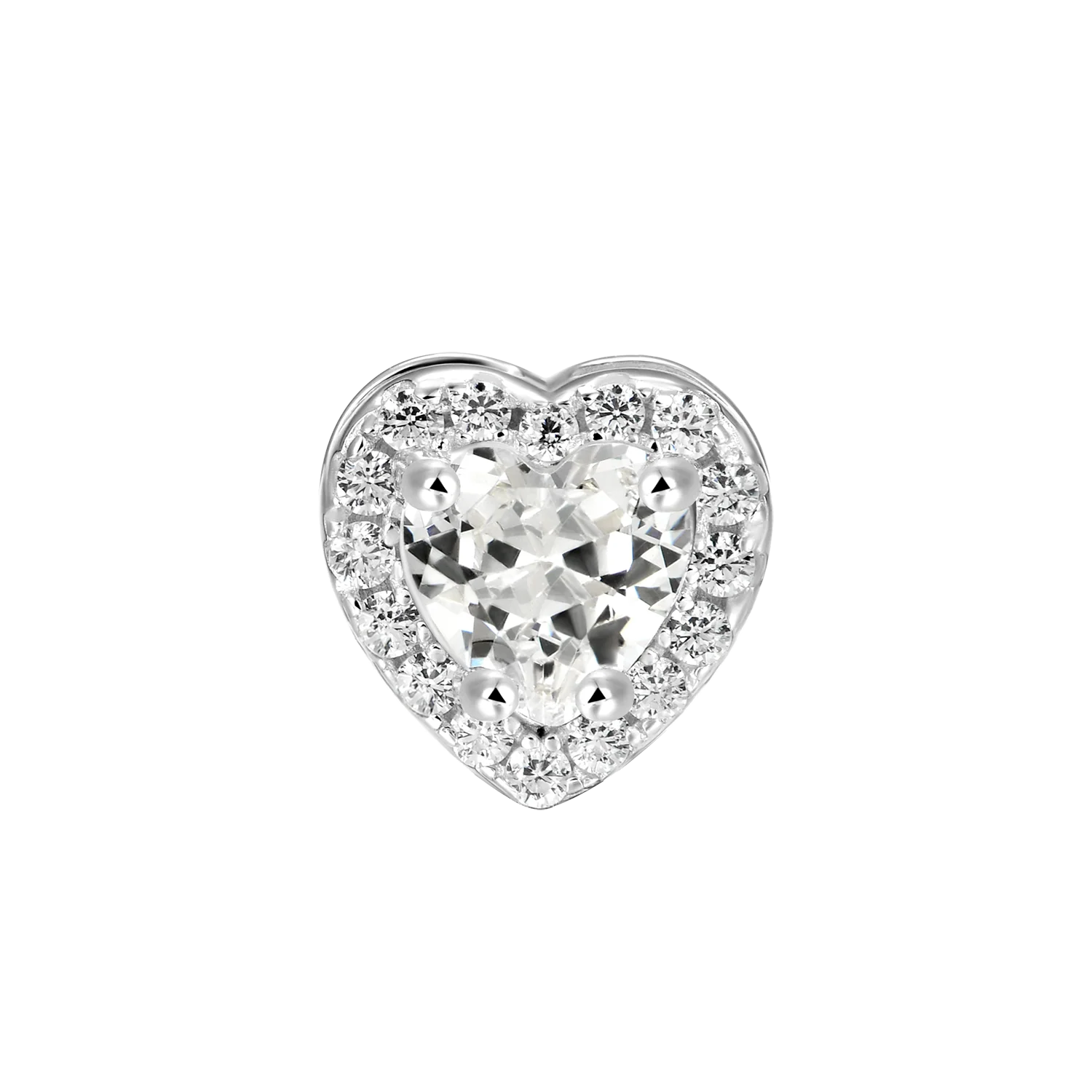 Halo Heart Stud Earring - Single