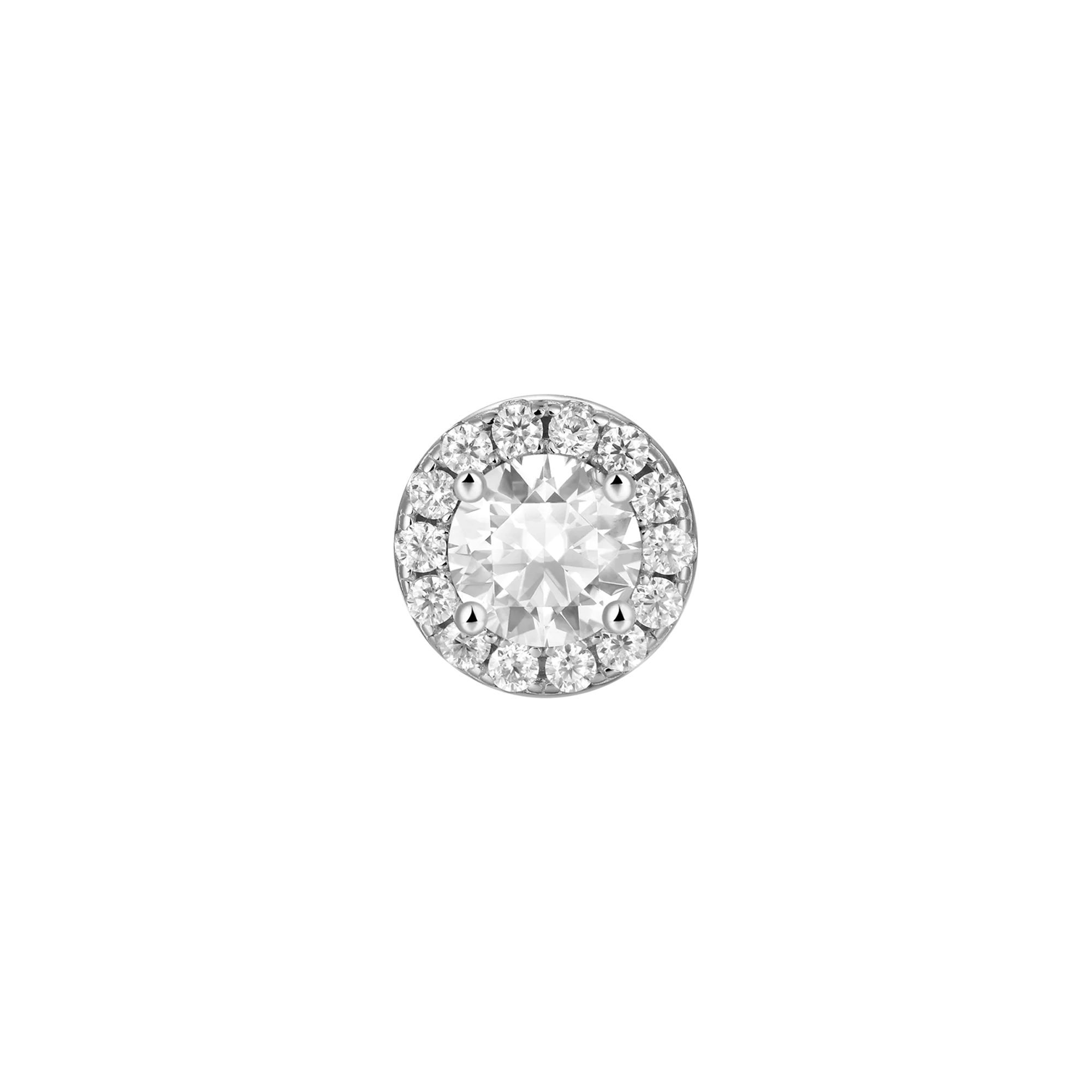 Halo Round Cut Moissanite Stud Earring - Image 3
