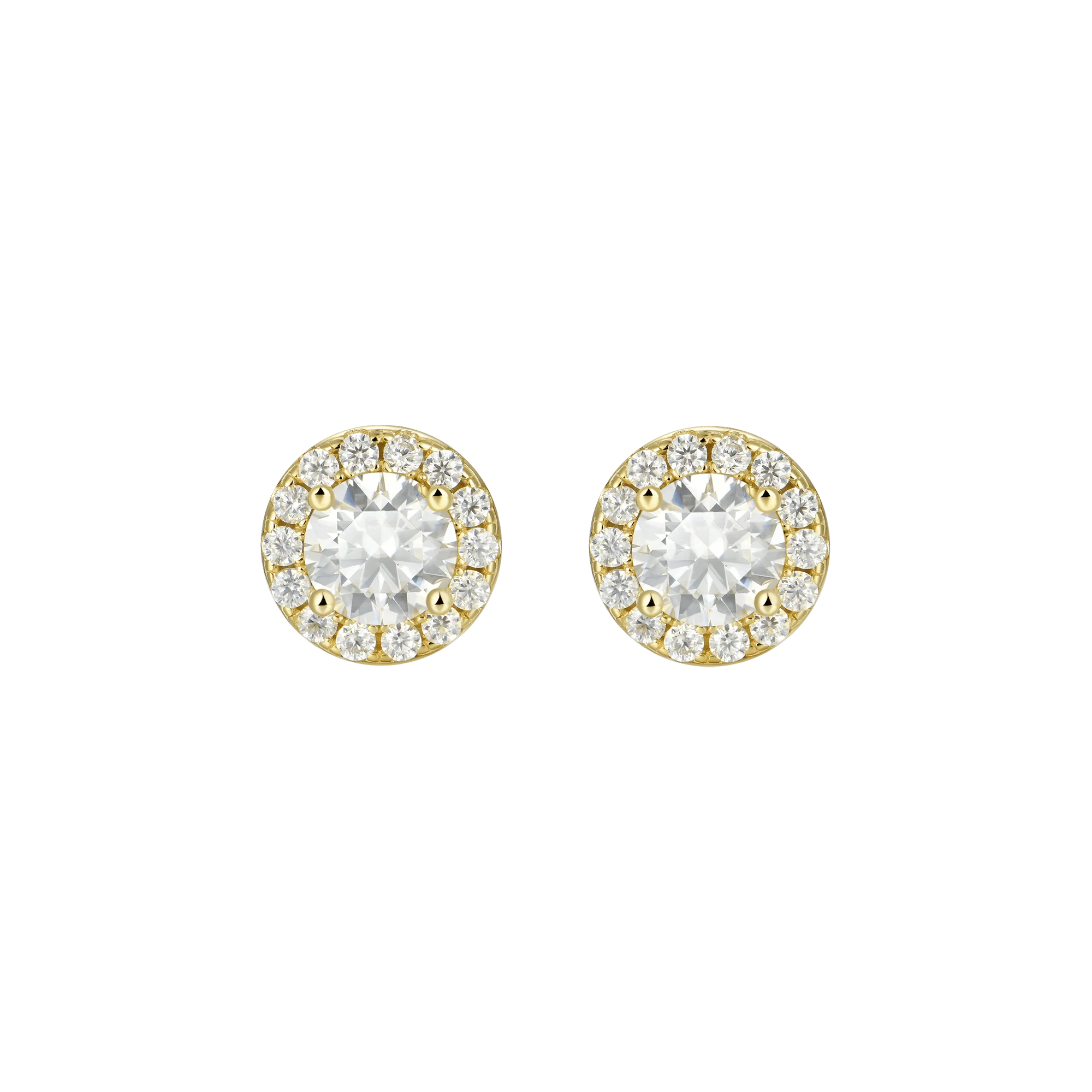 Halo Round Cut Moissanite Stud Earring - Image 7
