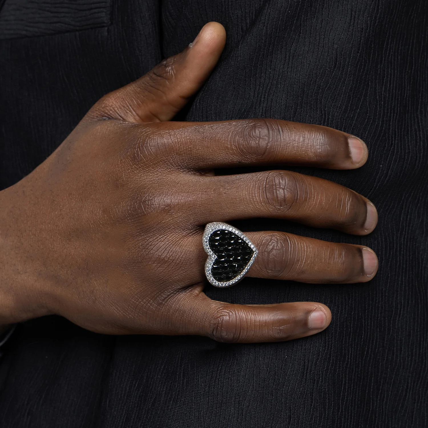 Custom Heart Shaped Baguette Ring - Image 2
