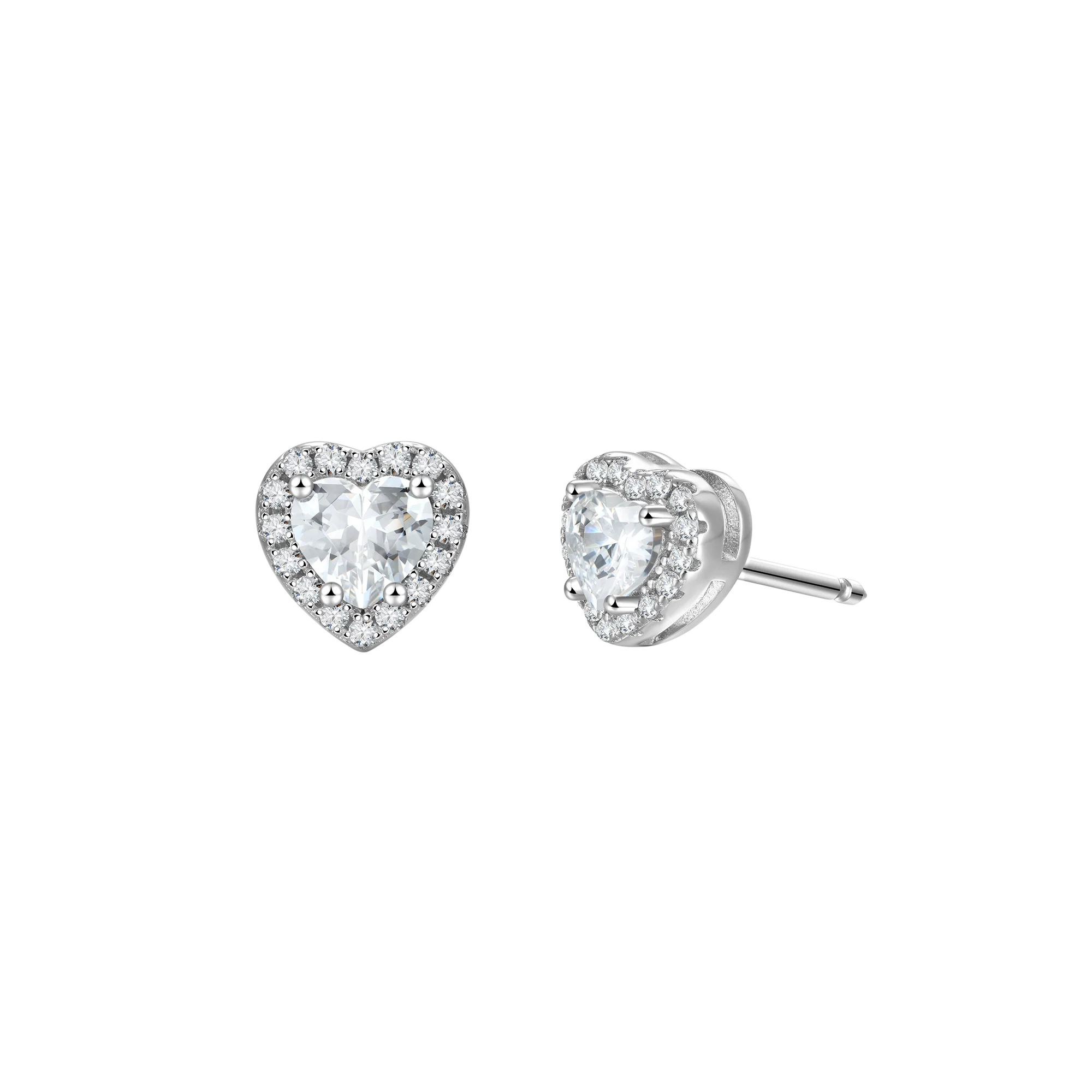 S925 Halo Heart Stud Earring - Image 3