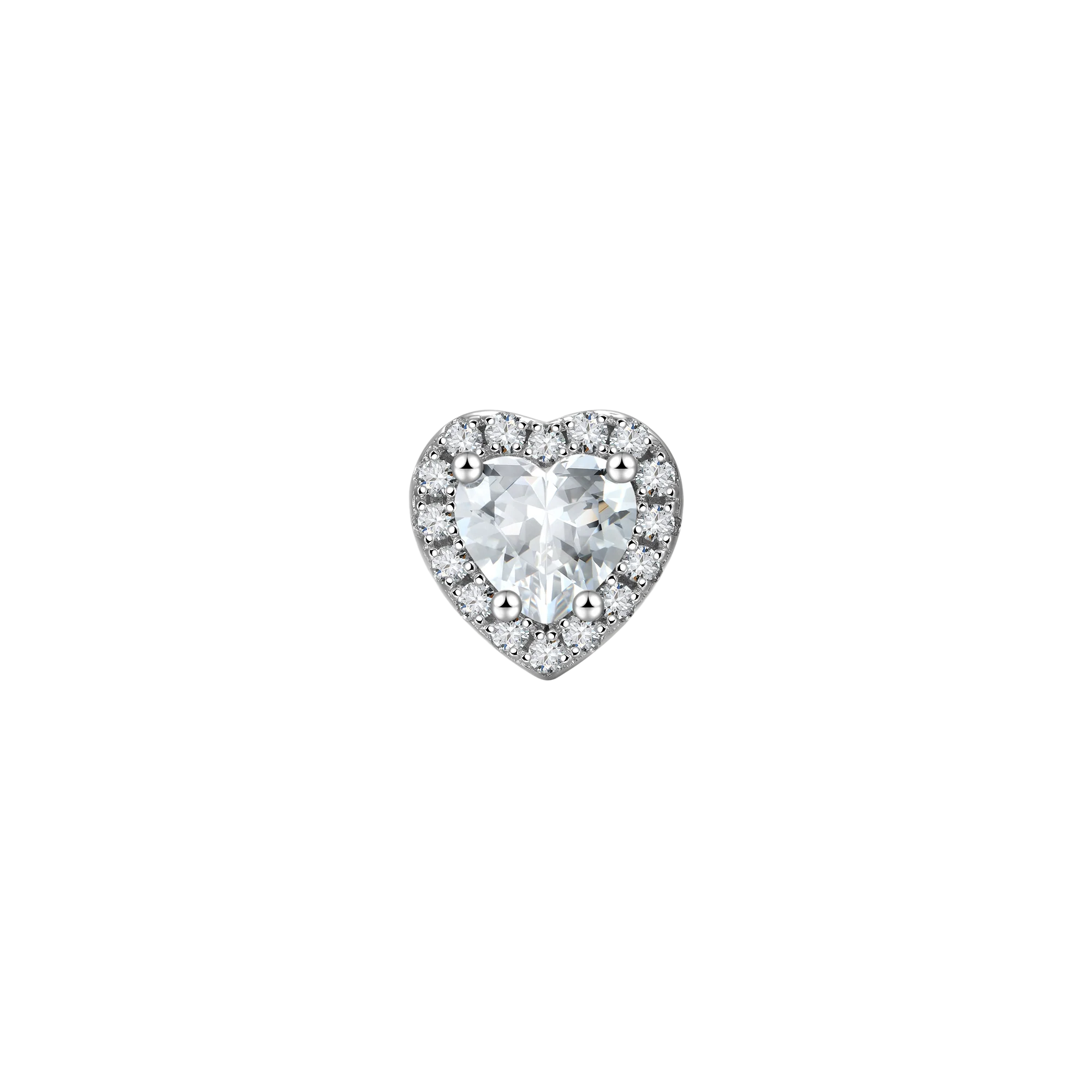 S925 Halo Heart Stud Earring - Image 4