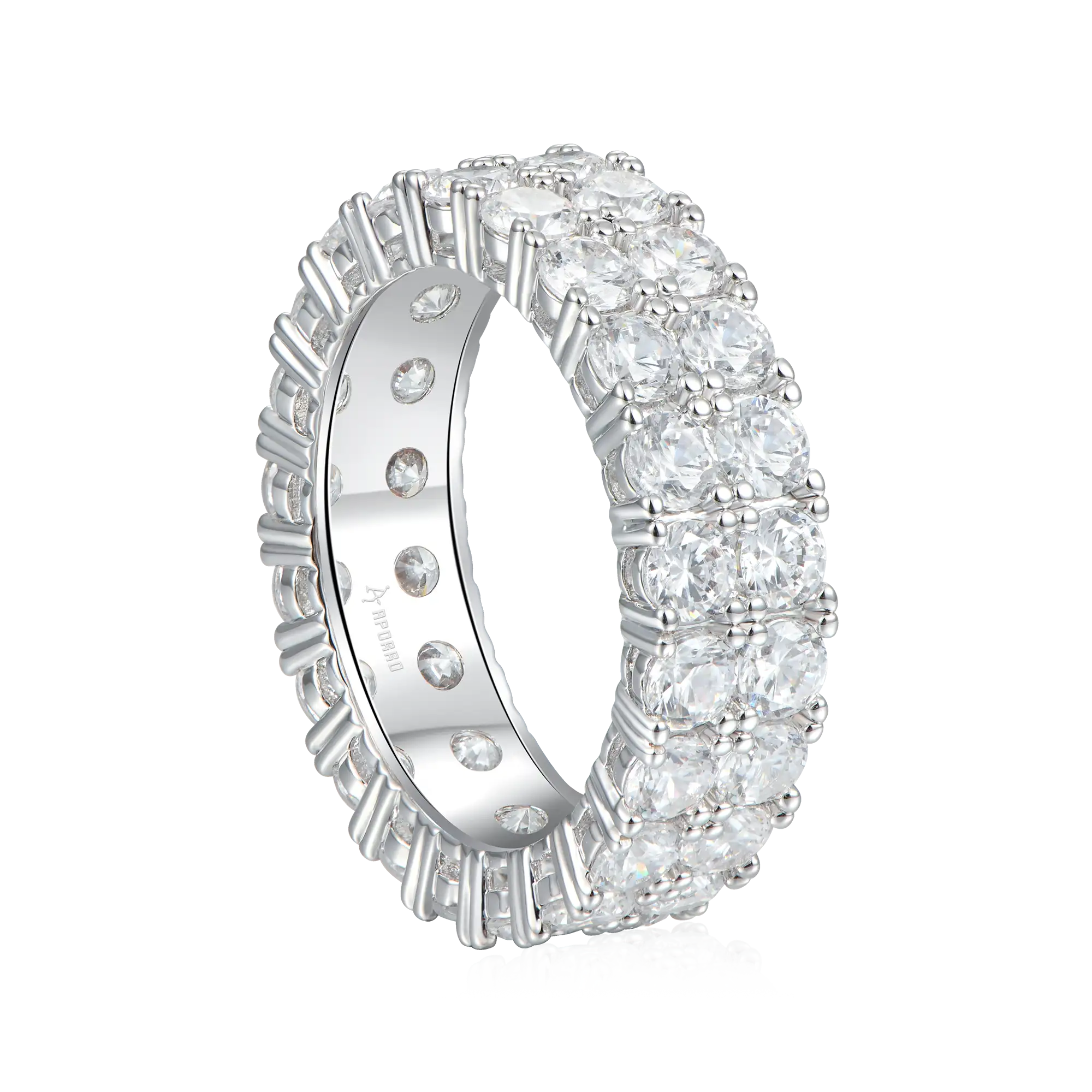 6mm S925 Iced Double Row Tennis Ring - Image 4