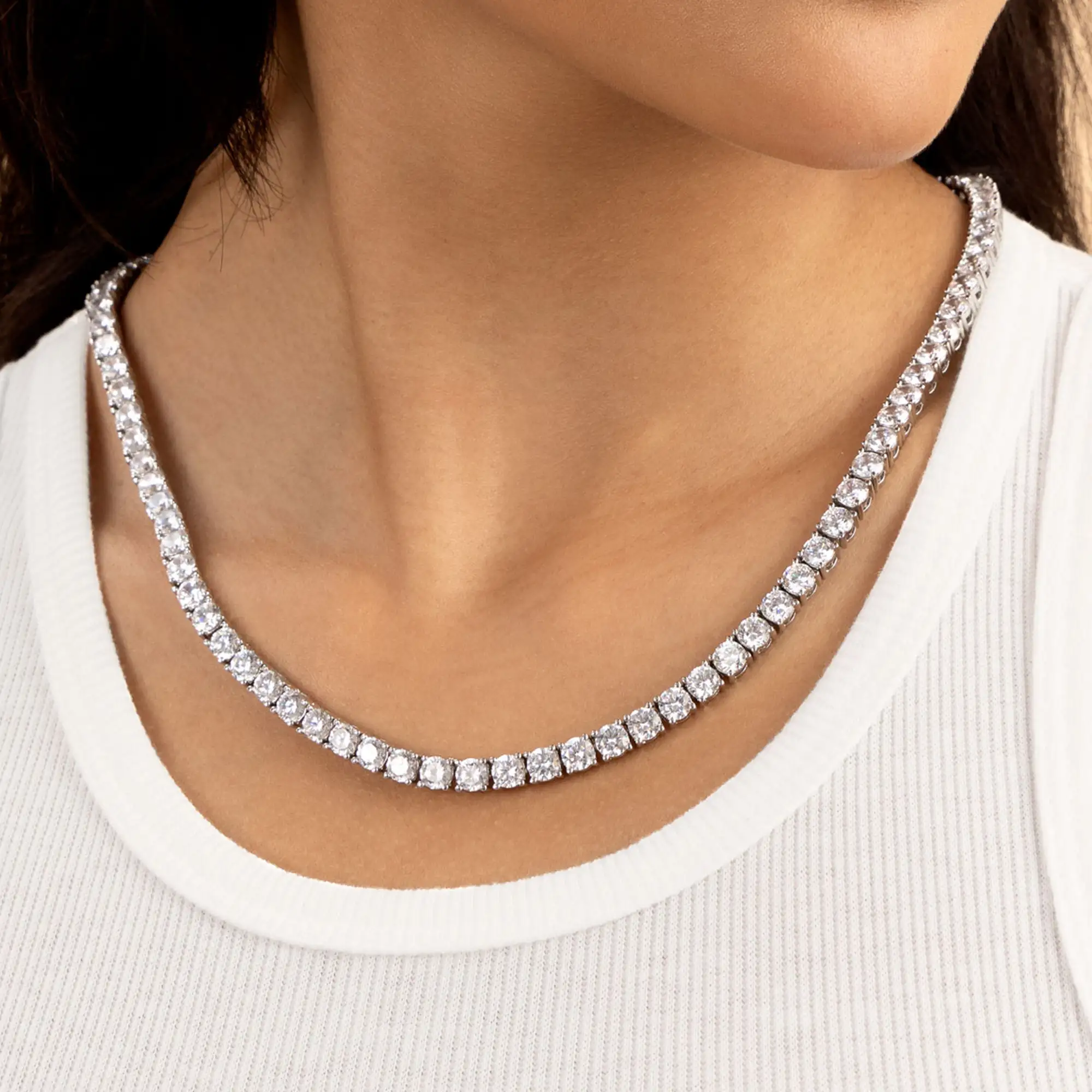 Moissanite Iced Tennis Chain - 5mm - Image 3