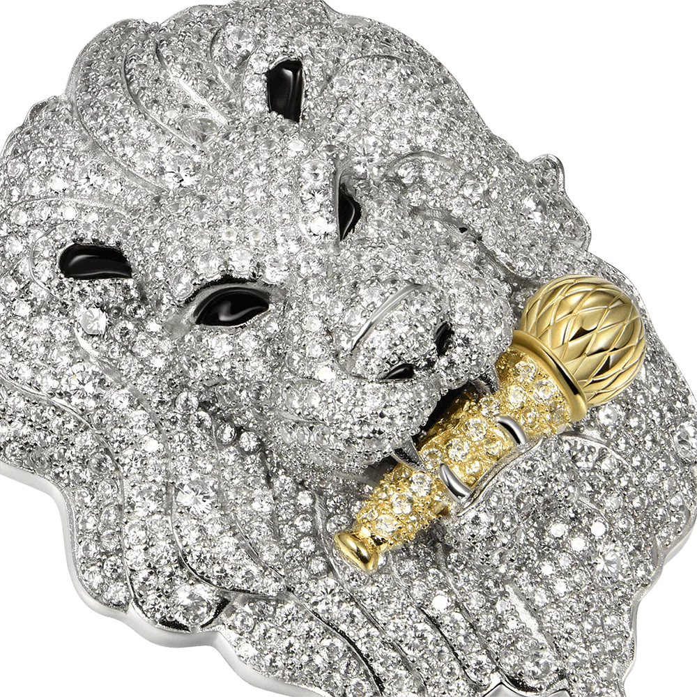 Iced Roaring Lion Pendant - Image 4