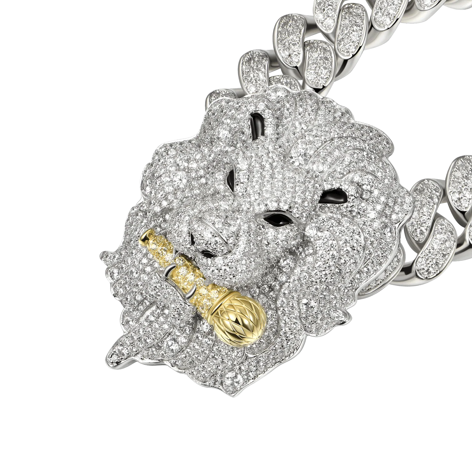 Iced Roaring Lion Pendant - Image 6