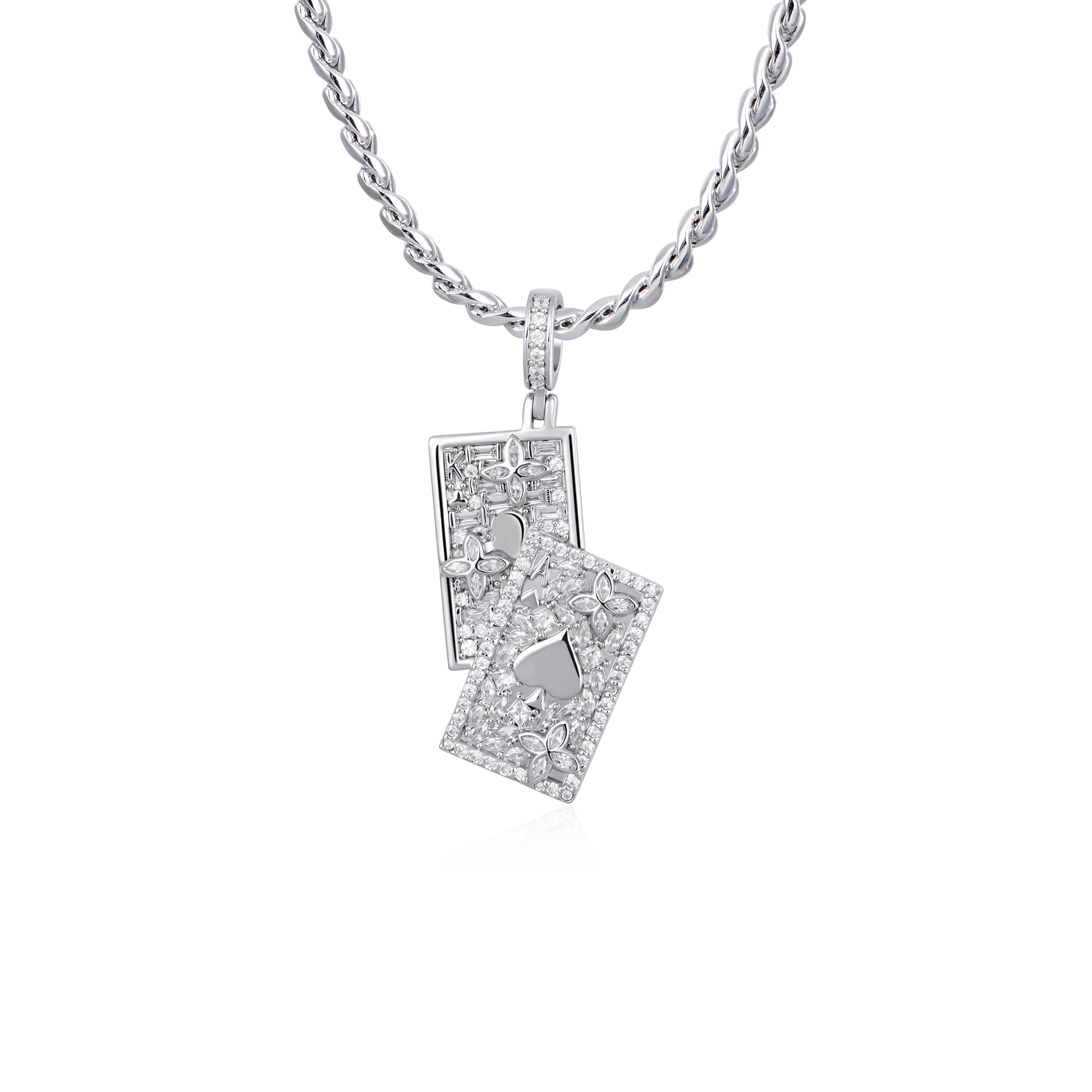 Iced Spade Poker Pendant