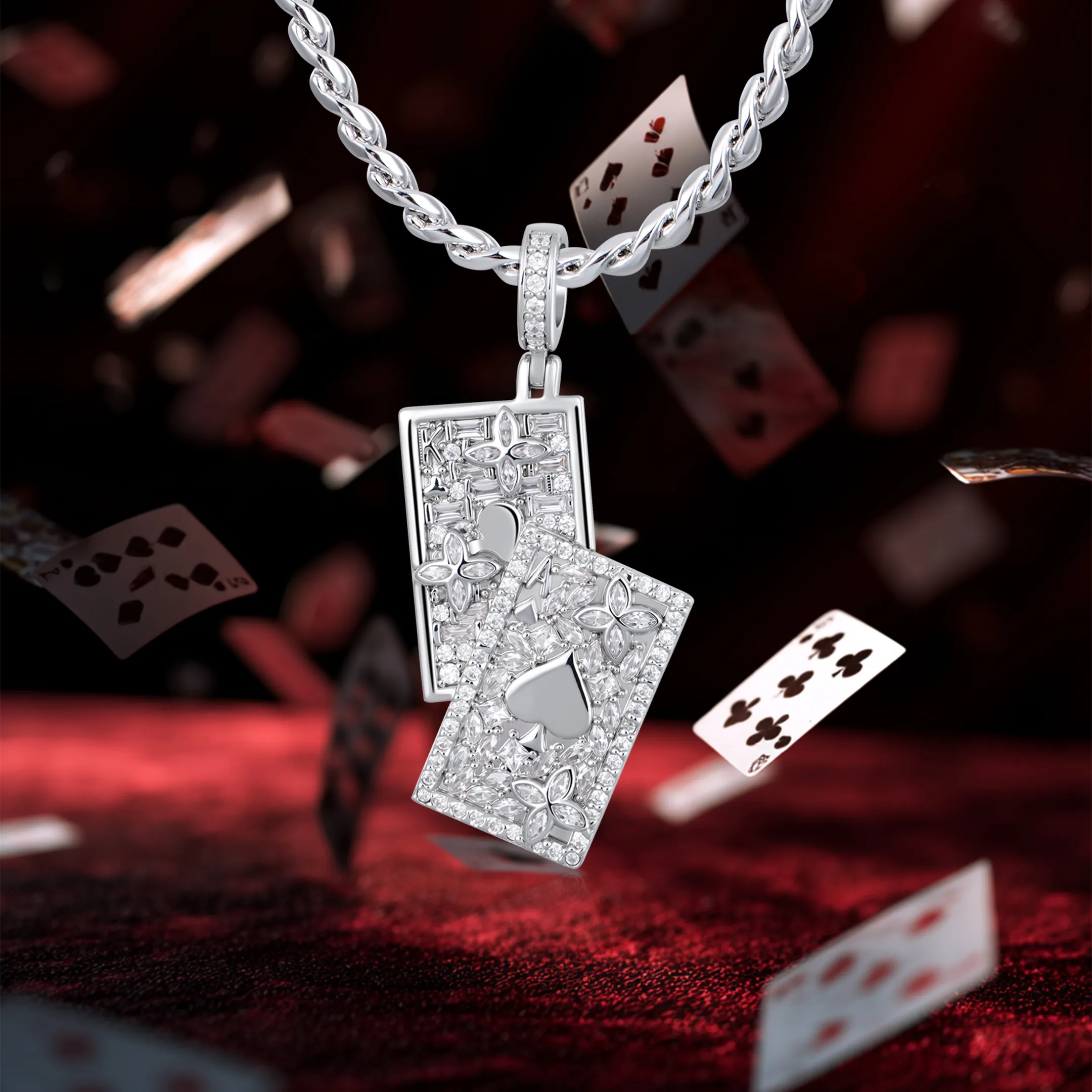 Iced Spade Poker Pendant - Image 3