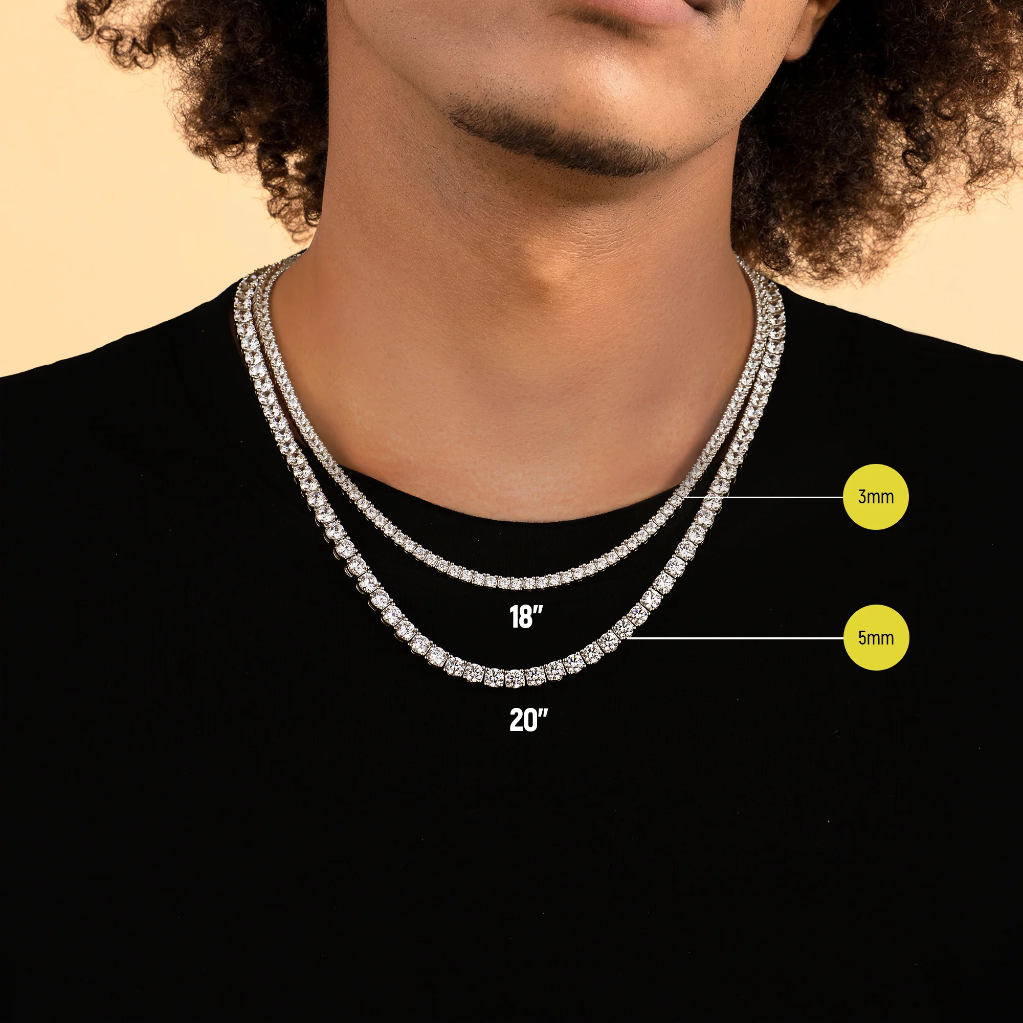 5mm Iced Tennis Chain - White Gold - Image 4