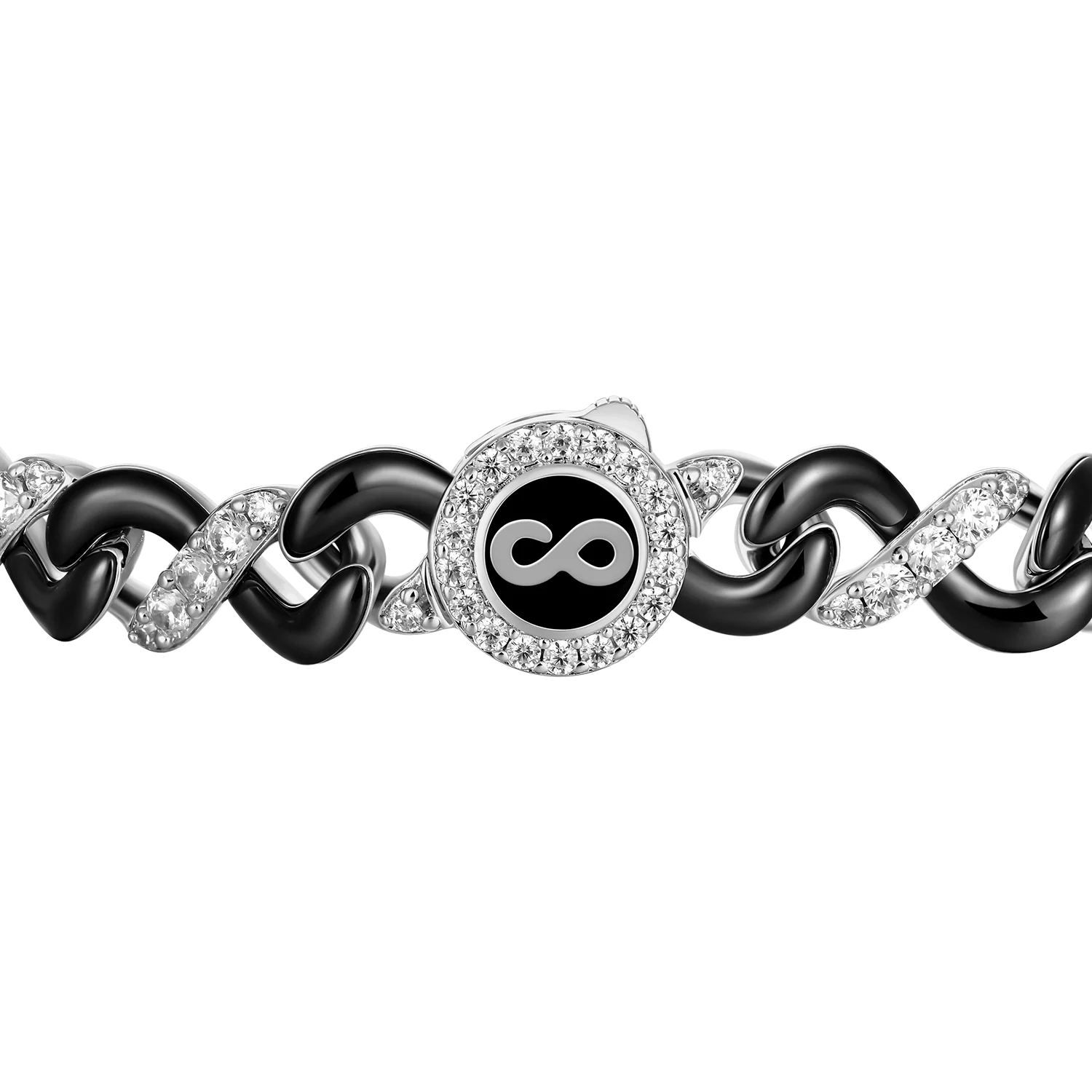 Infinity 8mm Two-tone Snake Shape Bracelet-White Gold - Image 5