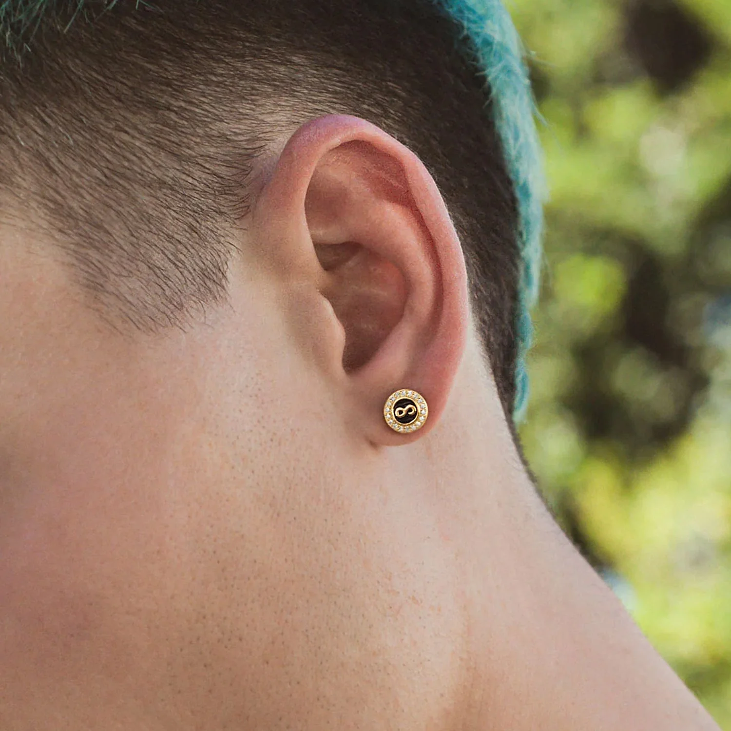 S925 Infinity Stud Earrings - Pair - Image 2