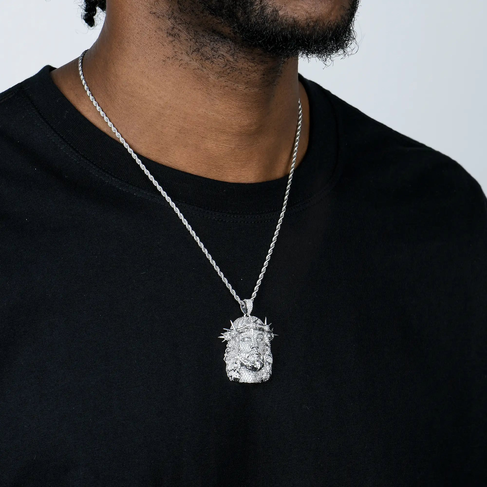Jesus Piece Iced Pendant - Style 1 - Image 2