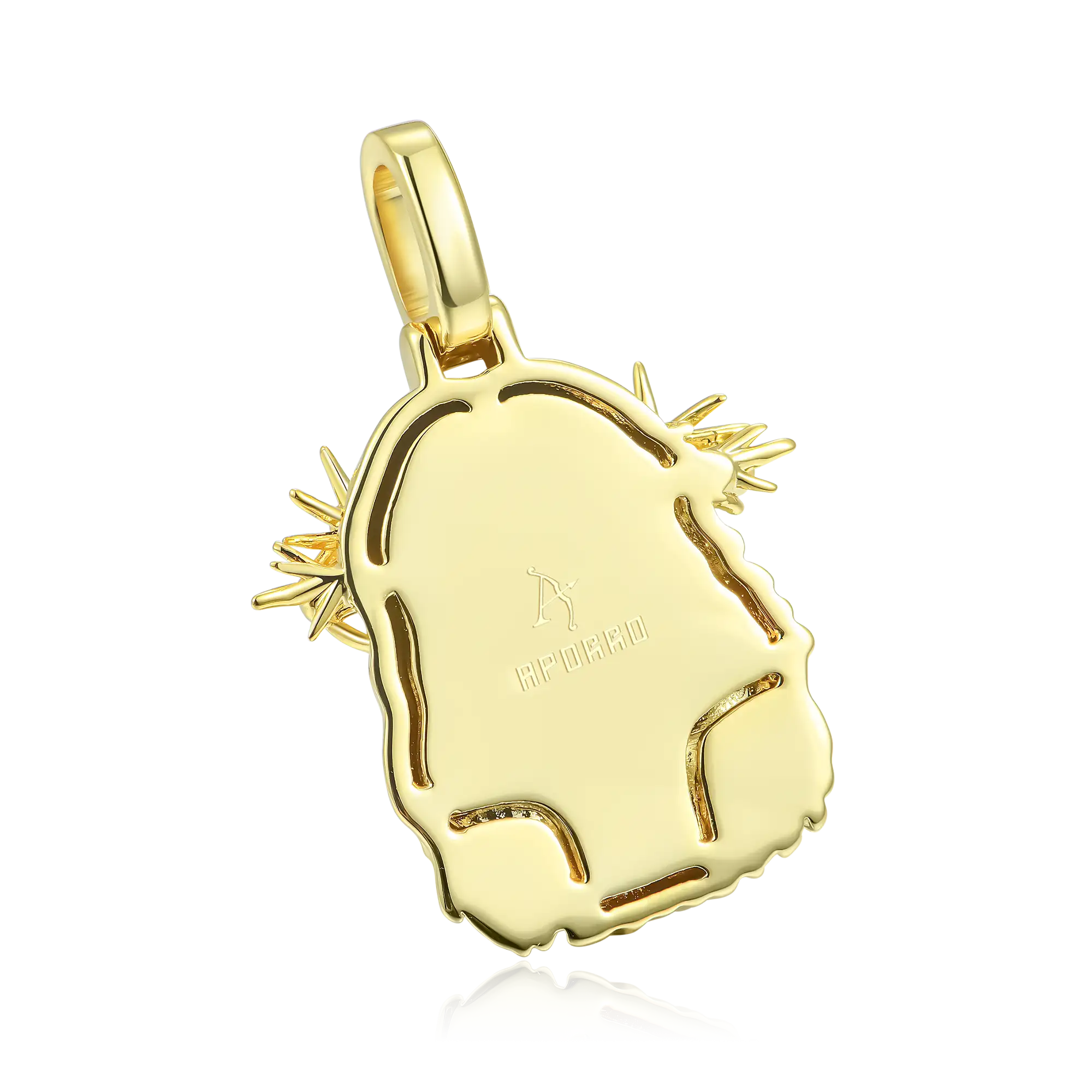 Jesus Piece Plain Gold Pendant - Micro - Image 5