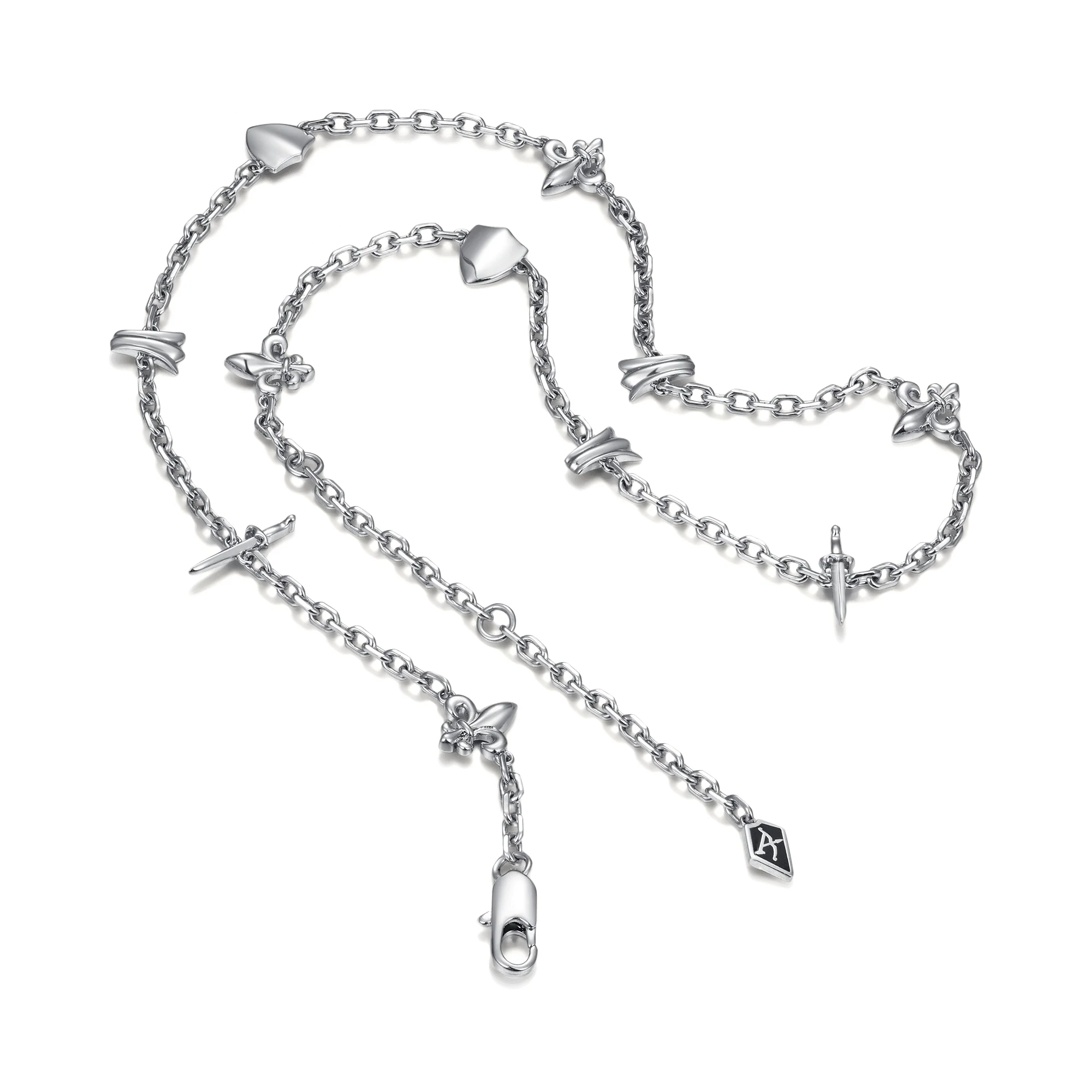 Knight Fleur De Lis Plain Chain + Barbed Wire Pearl Chain Gift Set - Image 3