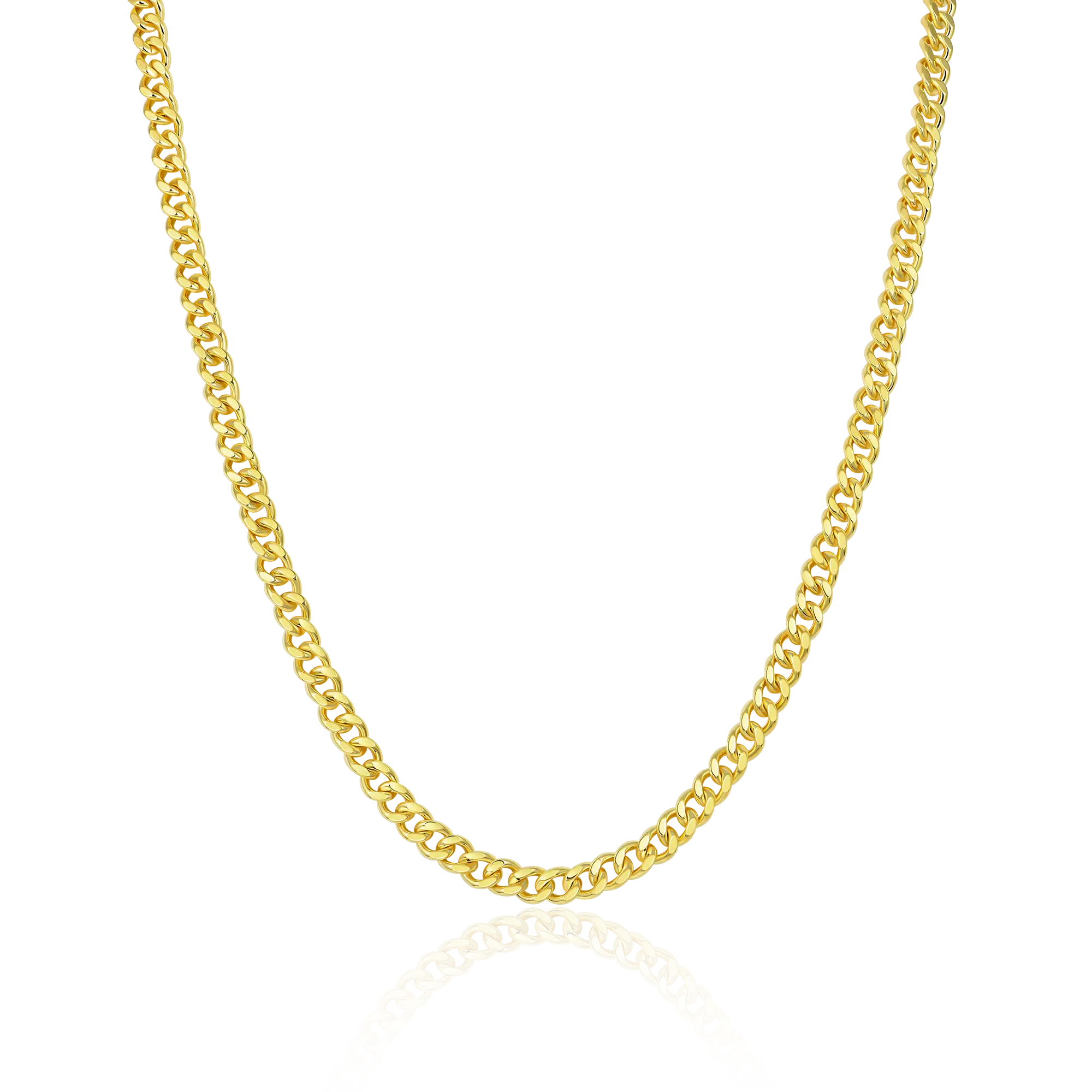 5mm Miami Micro Cuban Curb Chain - Yellow Gold