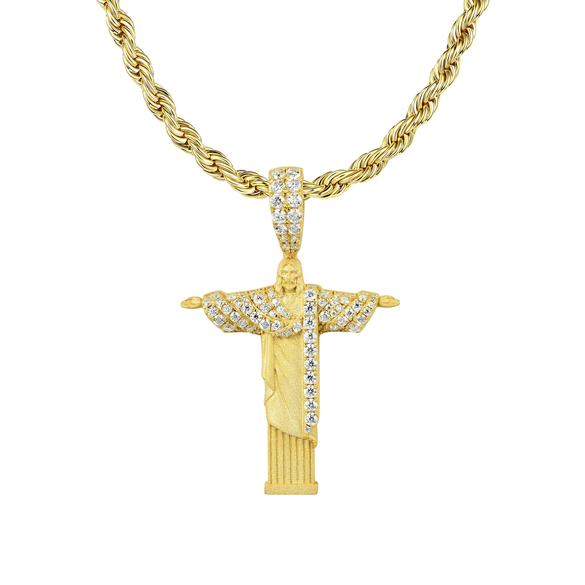 Moissanite Cristo Redentor Pendant - Micro