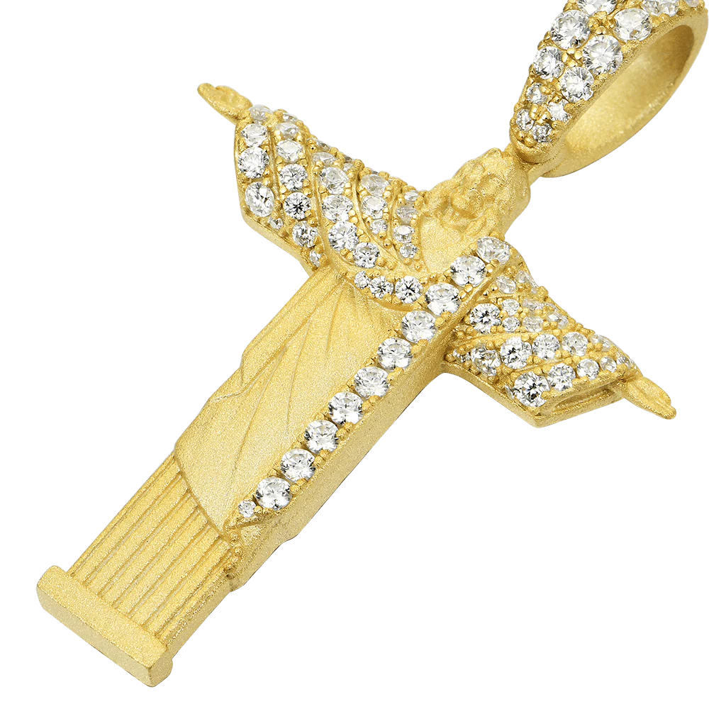 Moissanite Cristo Redentor Pendant - Micro - Image 4